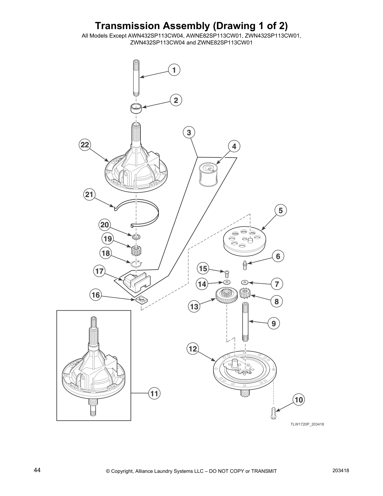 Transmission Assembly (Drawing 1 of 2)