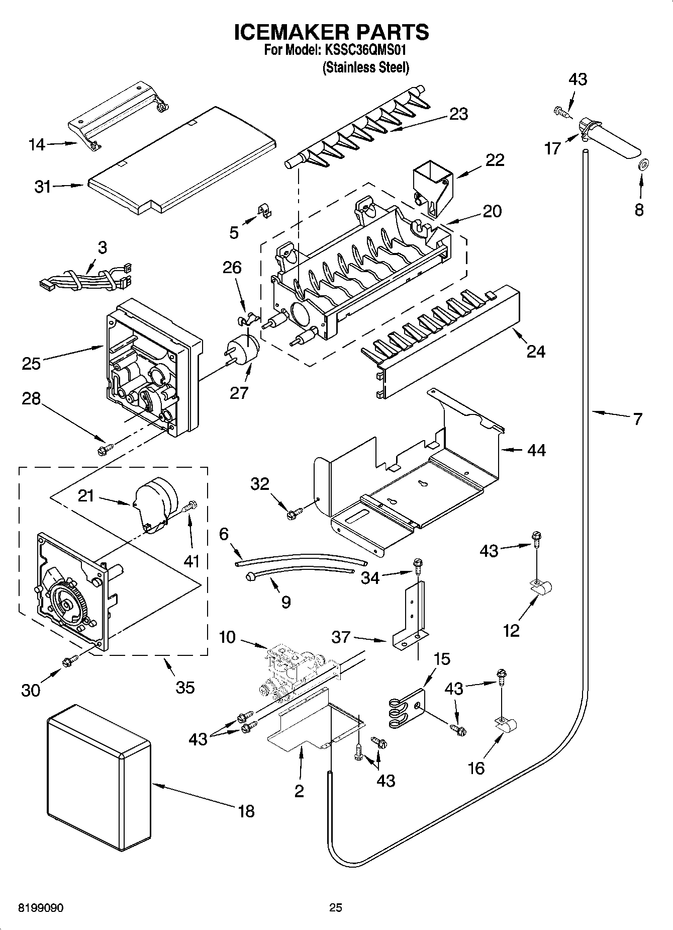 15 - ICEMAKER PARTS