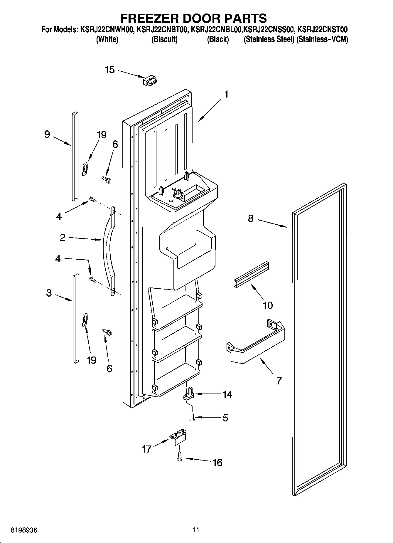 07 - FREEZER DOOR PARTS