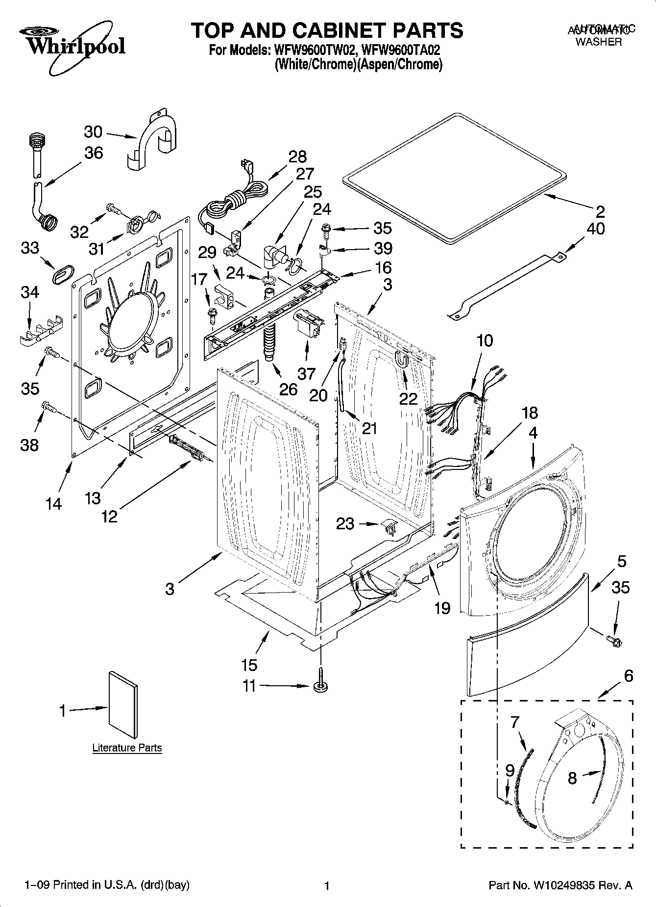 01 - TOP AND CABINET PARTS