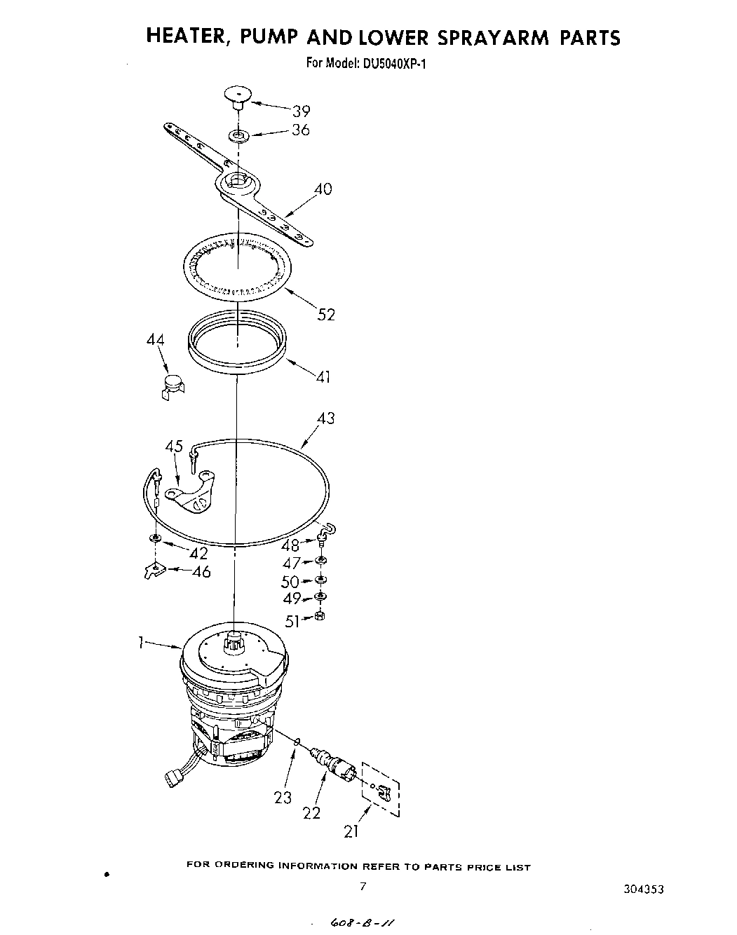 05 - HEATER, PUMP, AND LOWER SPRAY ARM