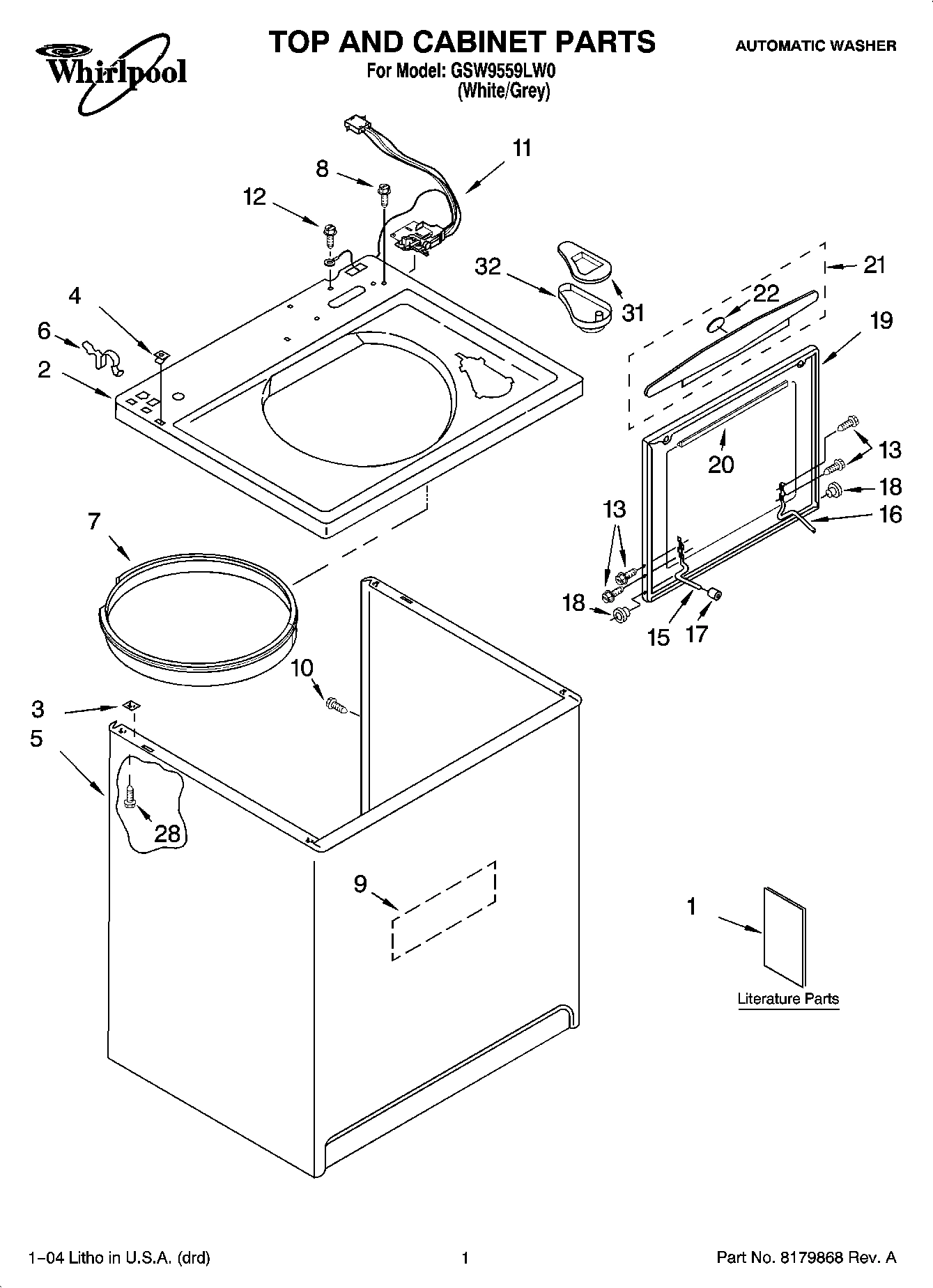 01 - TOP AND CABINET PARTS