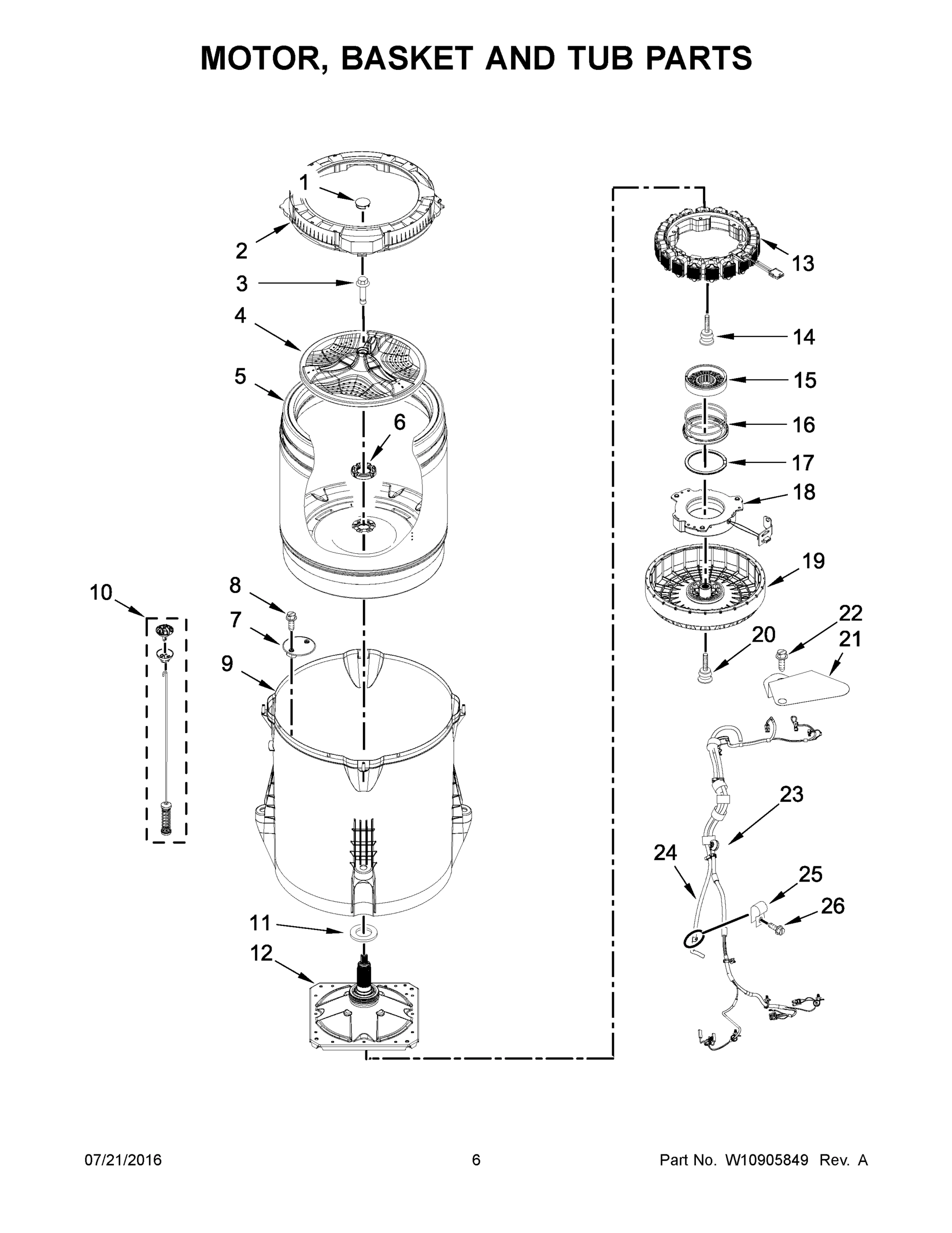 04 - MOTOR, BASKET AND TUB PARTS