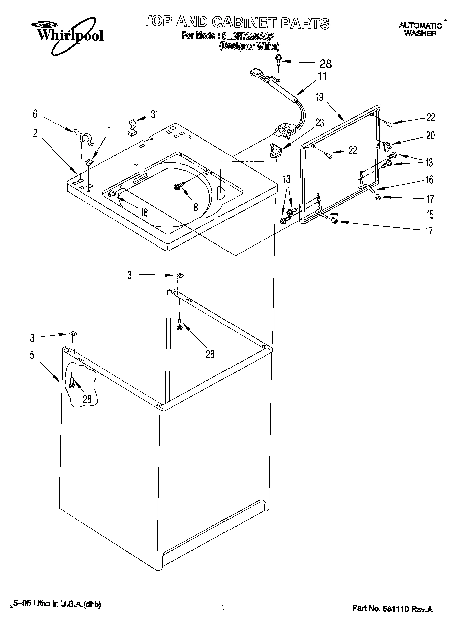 01 - TOP AND CABINET, LIT/OPTIONAL