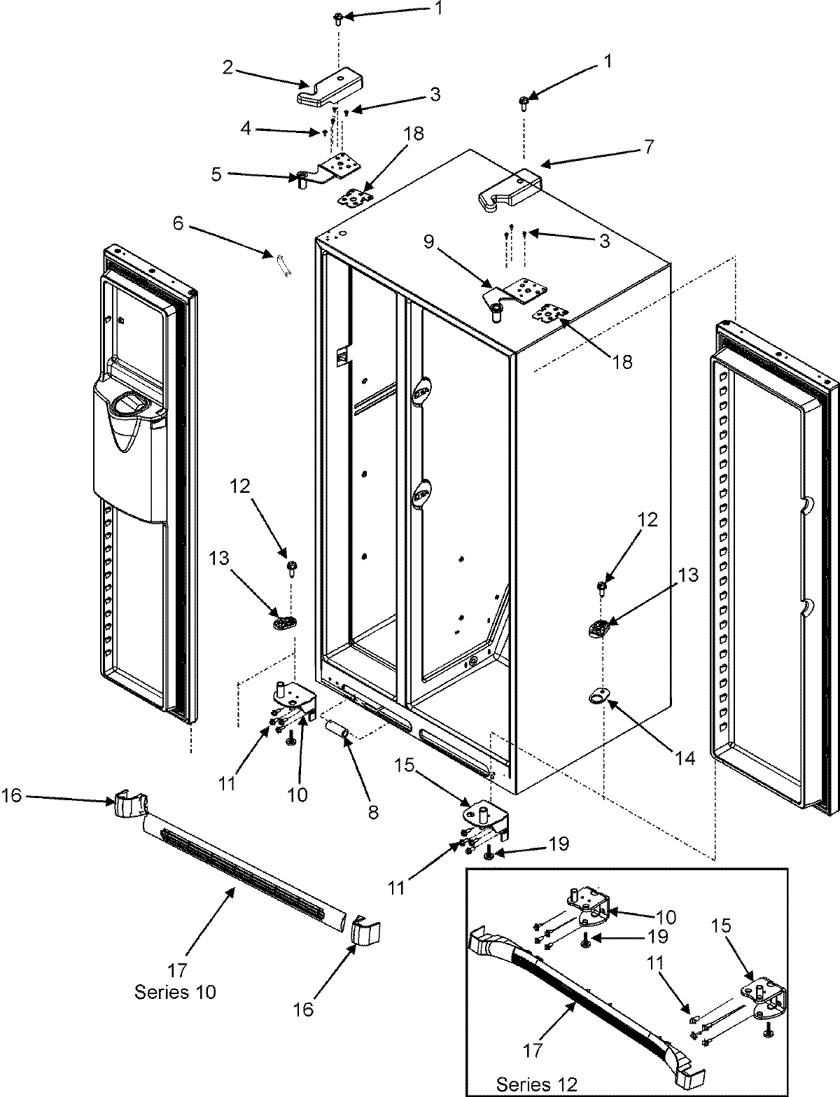 12 - HINGES & TOE GRILLE (GC2225GEKB/S/W)