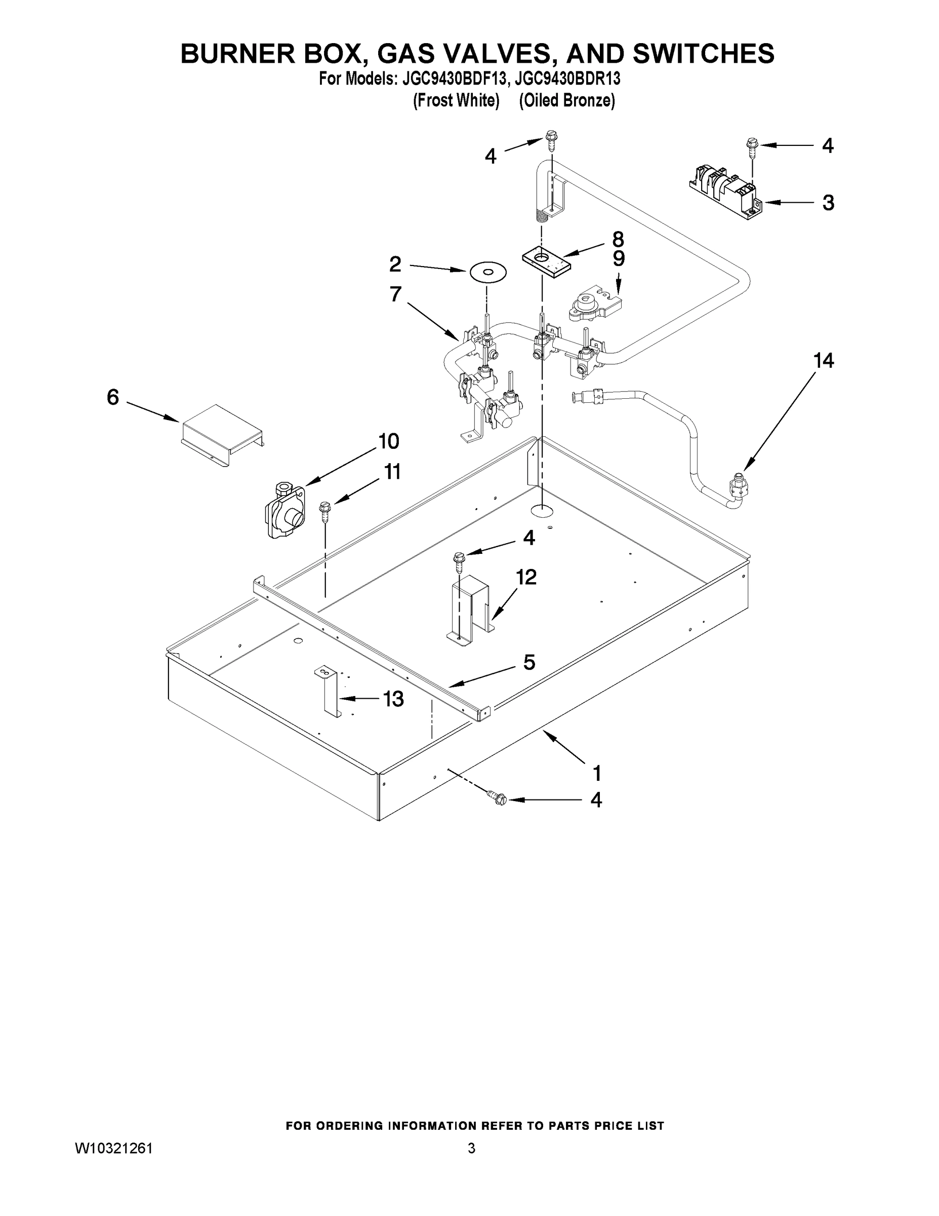 02 - BURNER BOX, GAS VALVES, AND SWITCHES