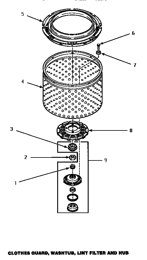 05 - CLOTHES GUARD/WASHTUB/LINT FILTER & HUB
