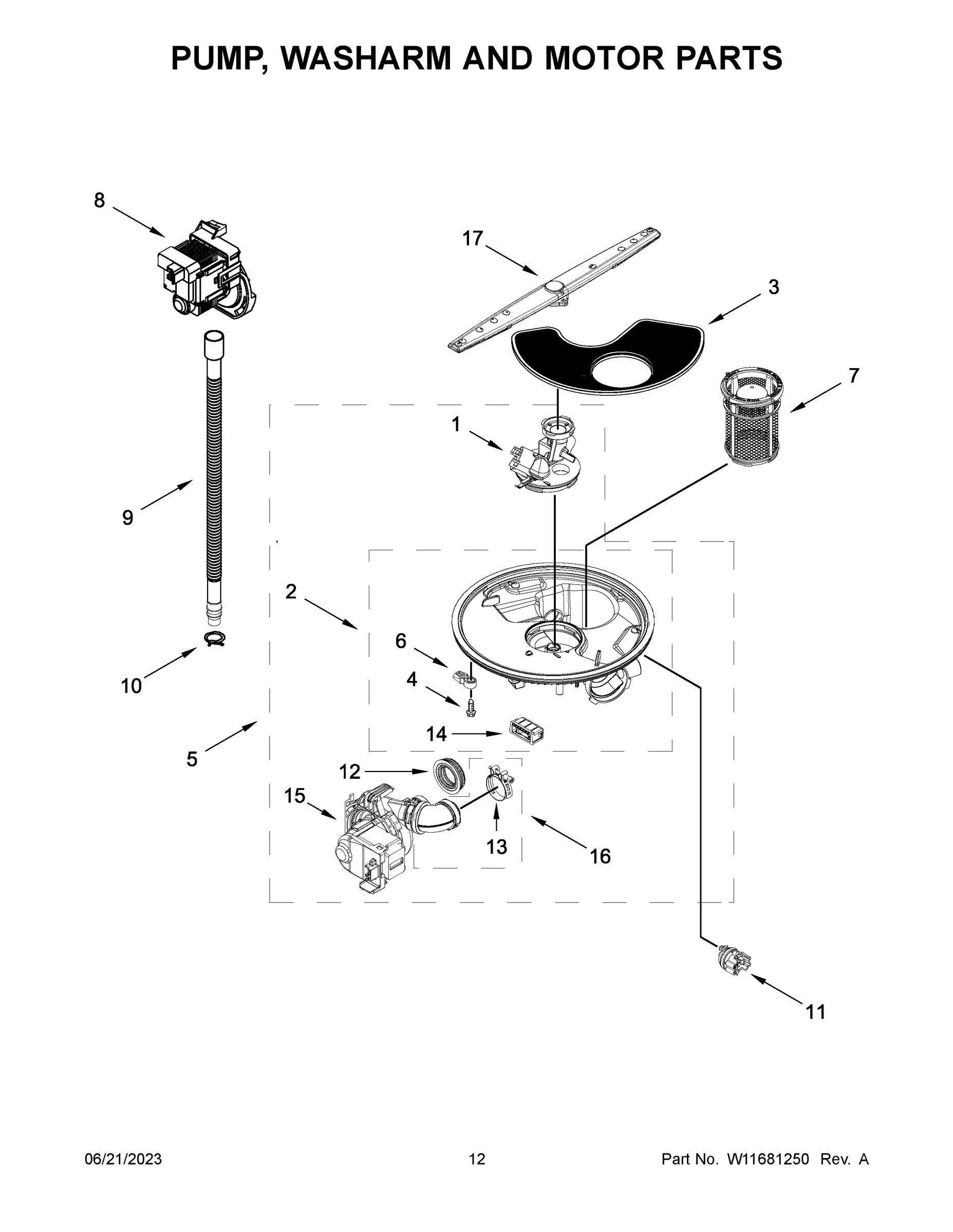 07 - PUMP, WASHARM AND MOTOR PARTS