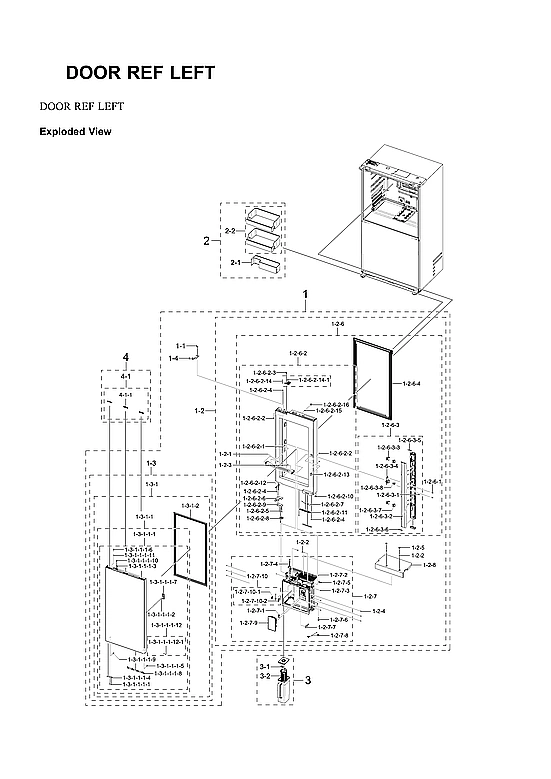 LEFT REFRIGERATOR DOOR PARTS