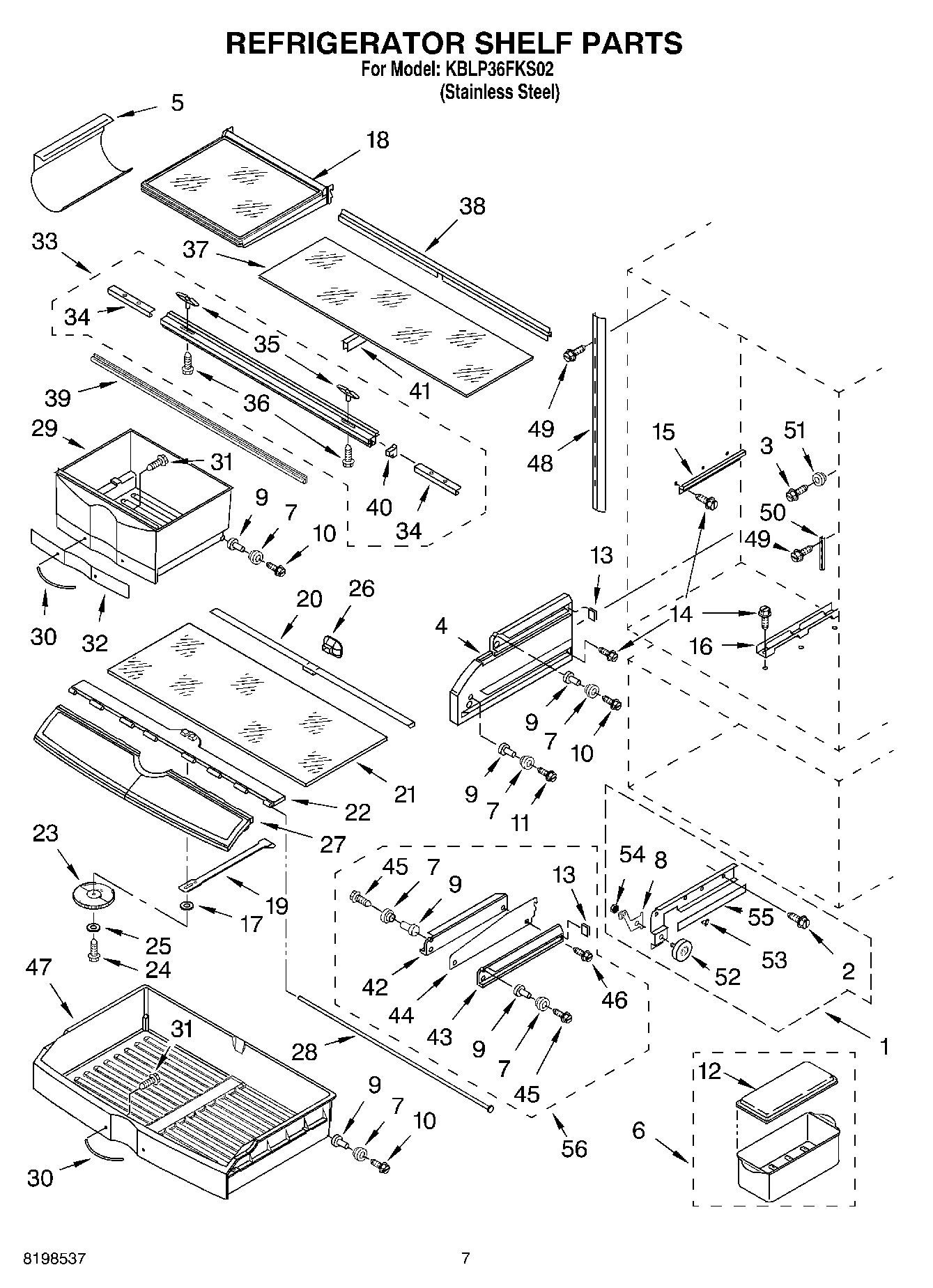 05 - REFRIGERATOR SHELF PARTS