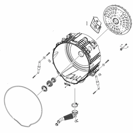 DC97-19647B Samsung Assembly Tub Back WV9900M