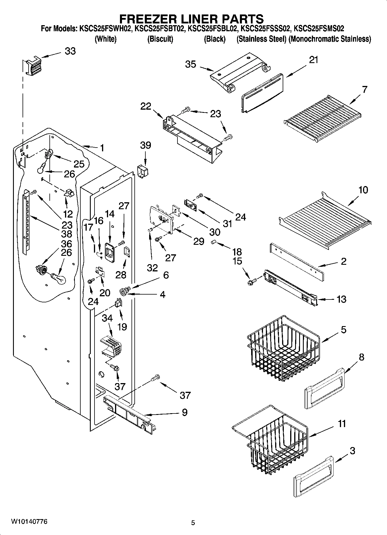 04 - FREEZER LINER PARTS