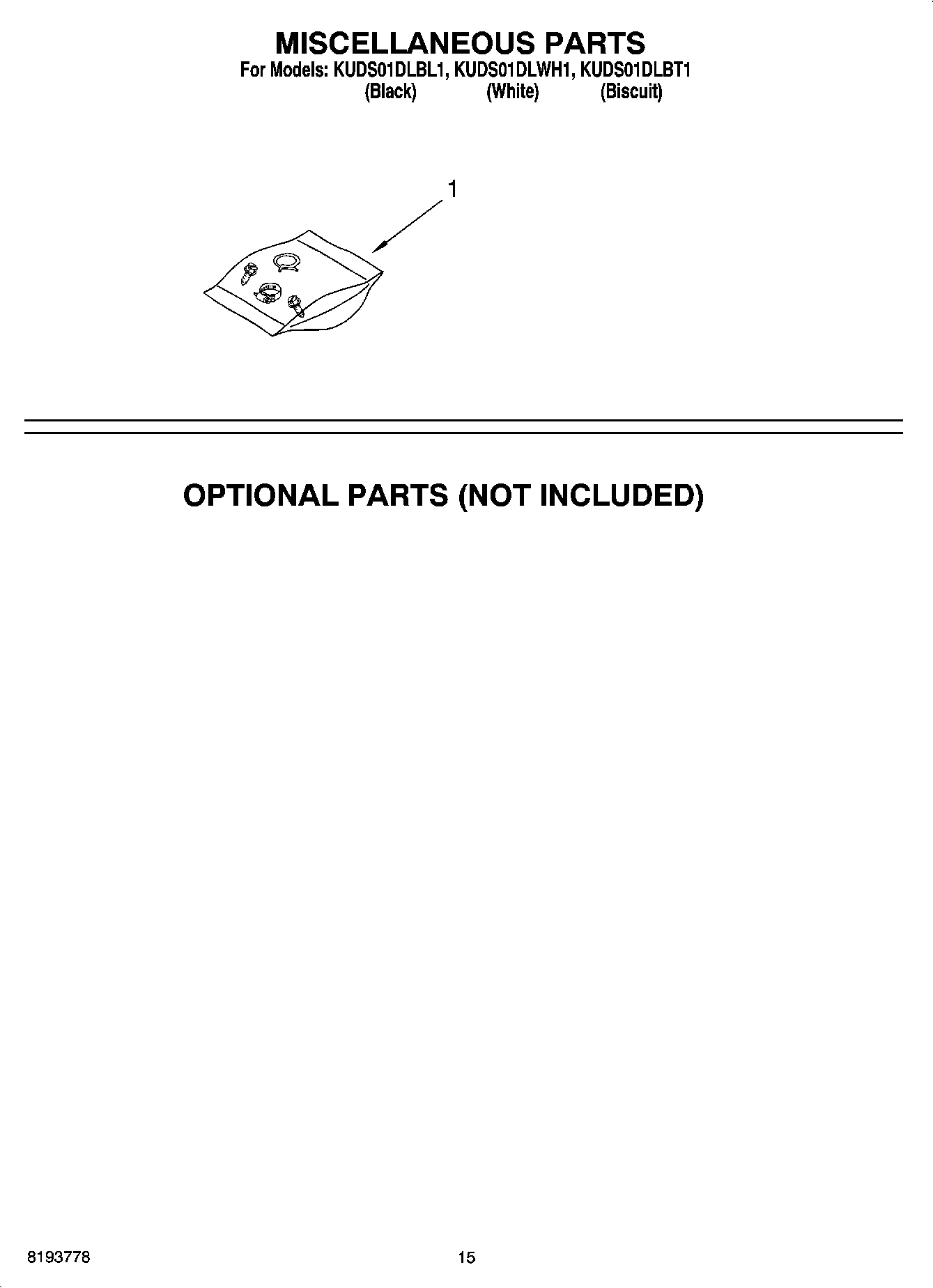 12 - MISCELLANEOUS PARTS OPTIONAL PARTS (NOT INCLUDED)