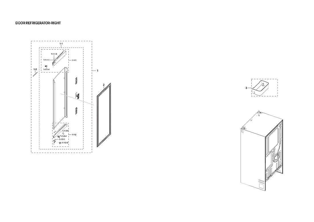 RIGHT REFRIGERATOR DOOR PARTS