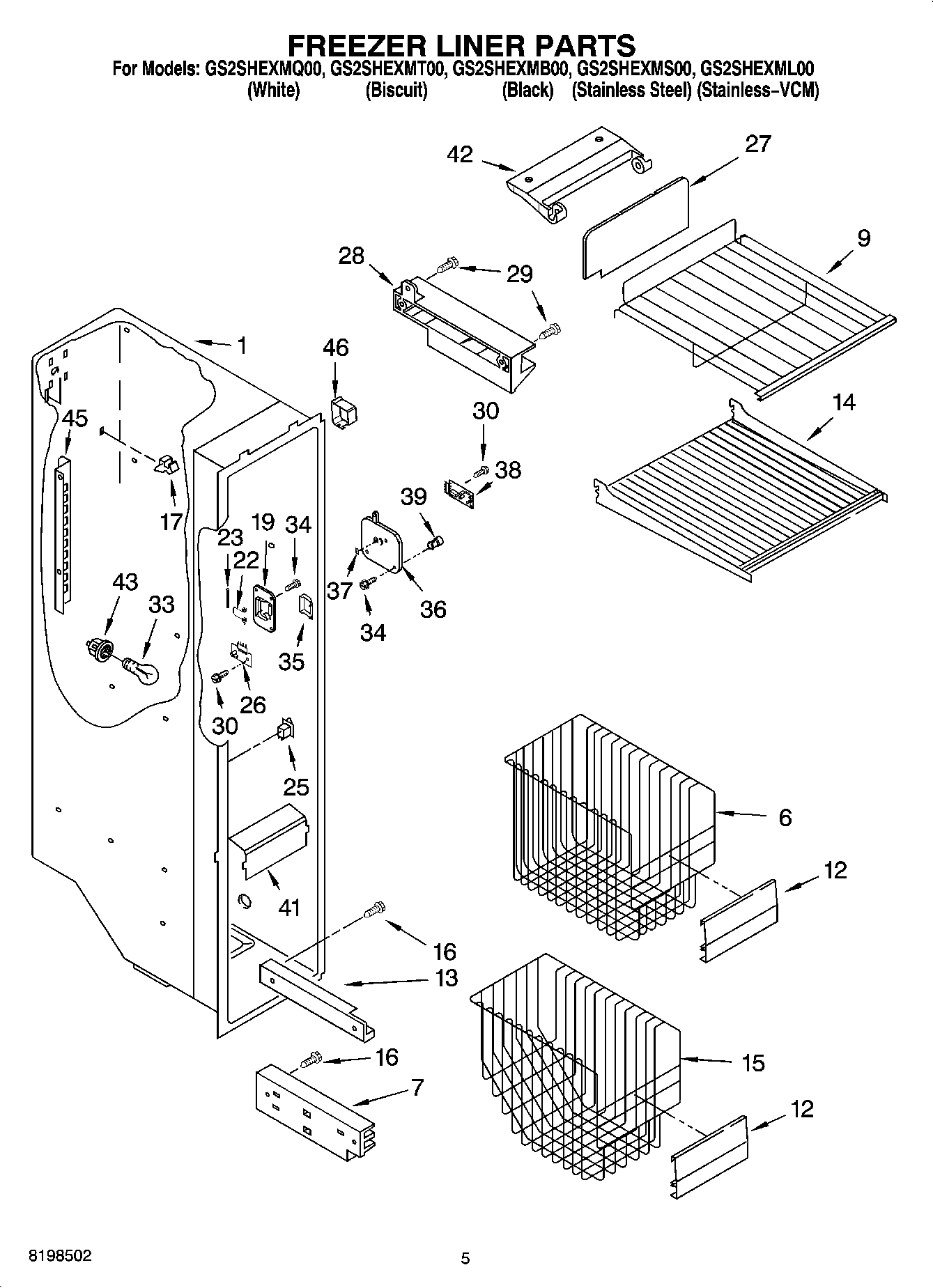 04 - FREEZER LINER PARTS