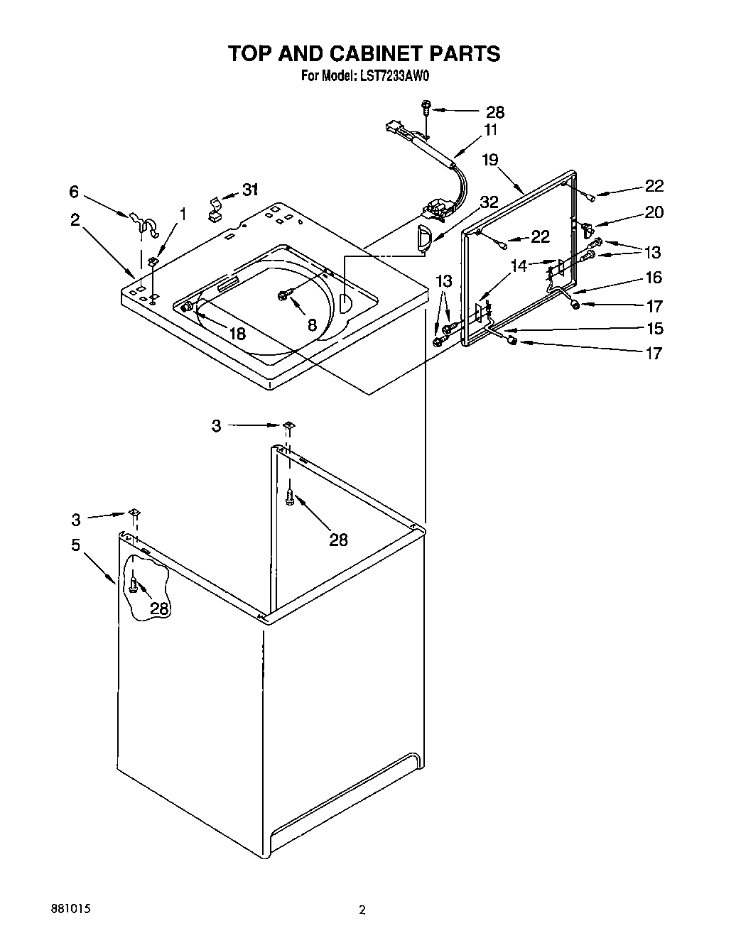 02 - TOP AND CABINET, LIT/OPTIONAL