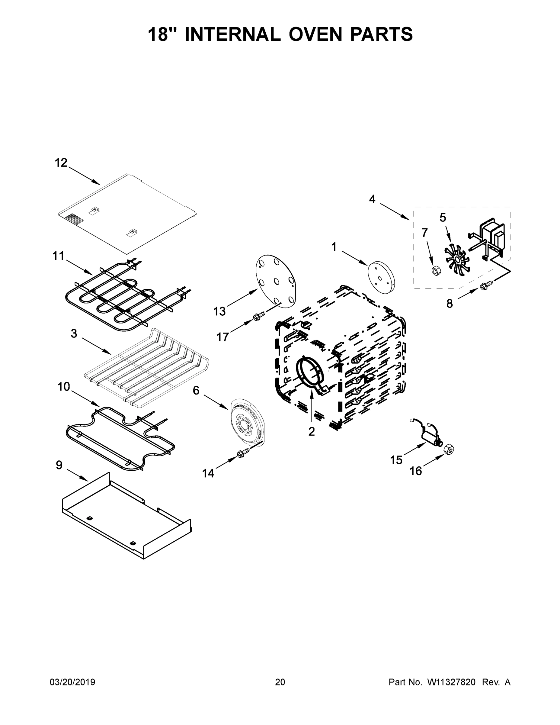 11 - 18" INTERNAL OVEN PARTS