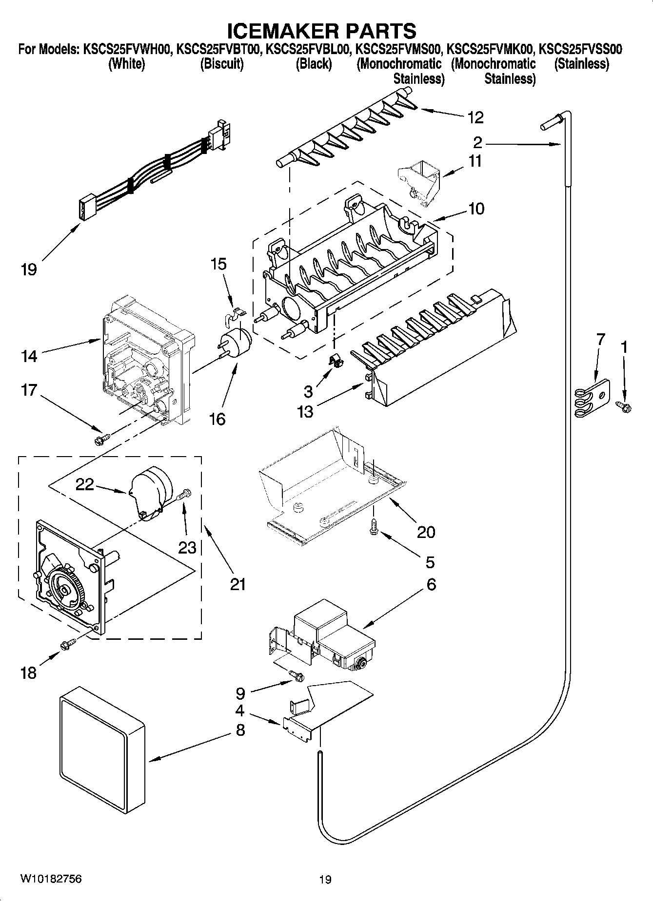 12 - ICEMAKER PARTS, OPTIONAL PARTS (NOT INCLUDED)
