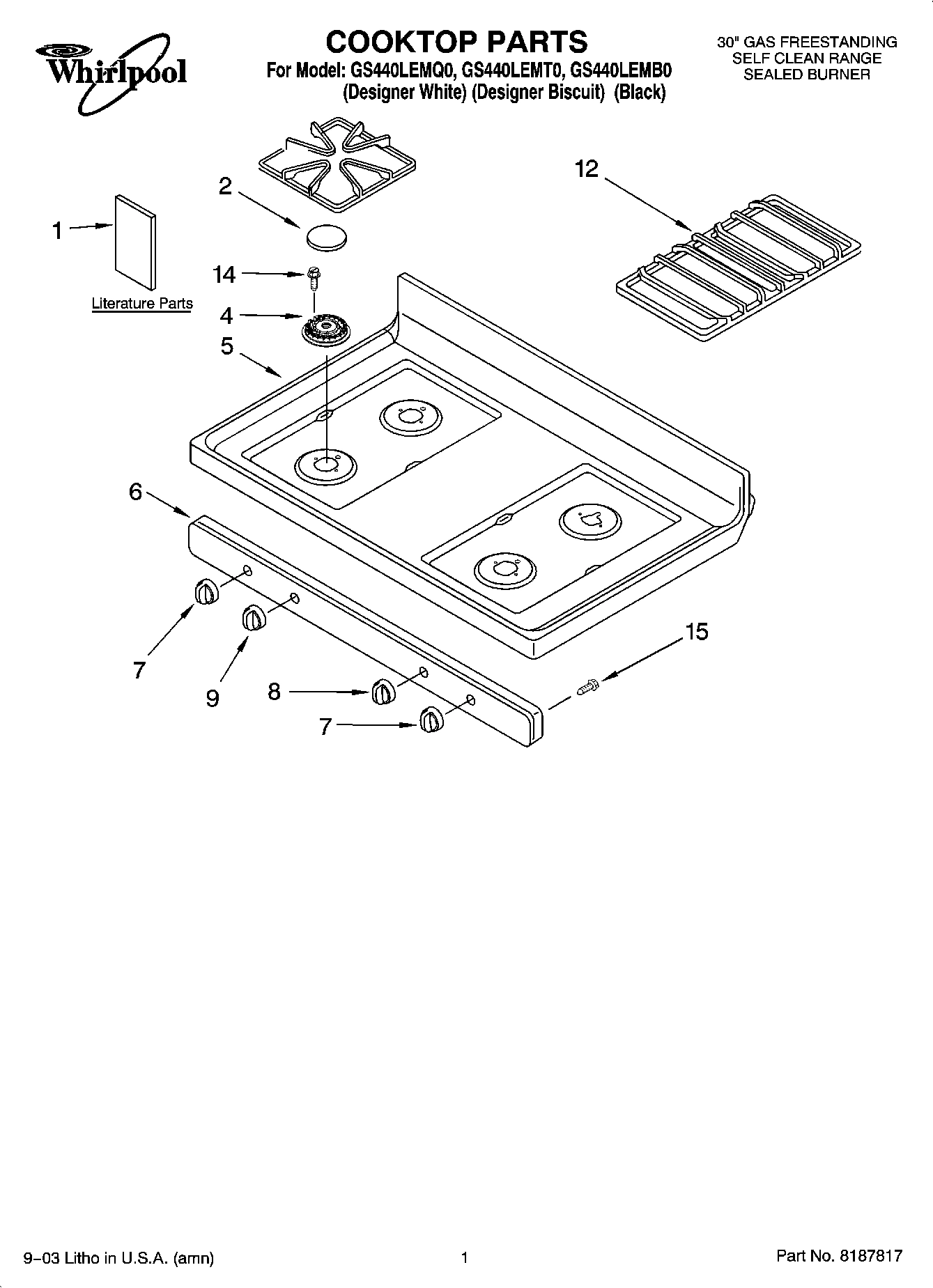 01 - COOKTOP PARTS