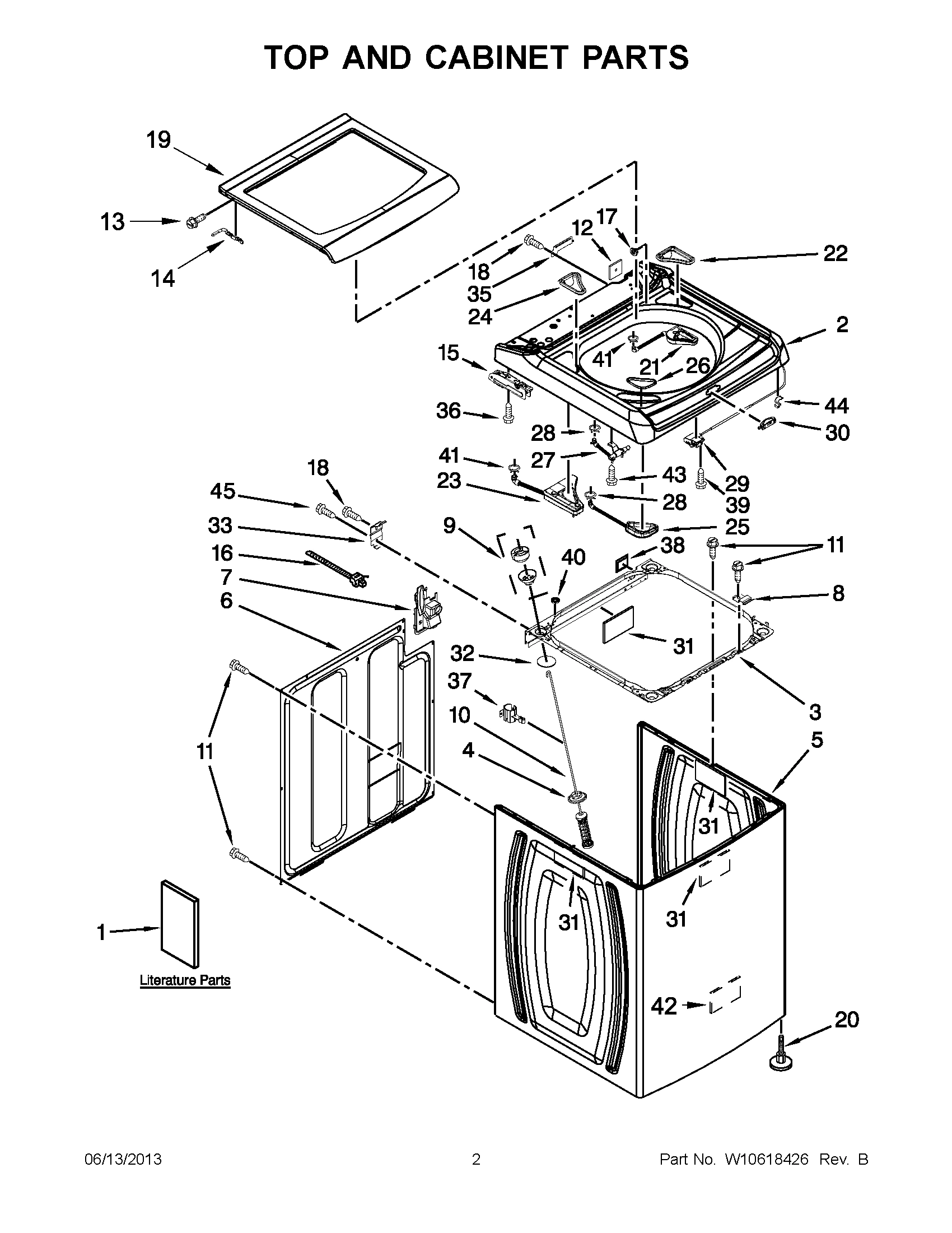 01 - TOP AND CABINET PARTS