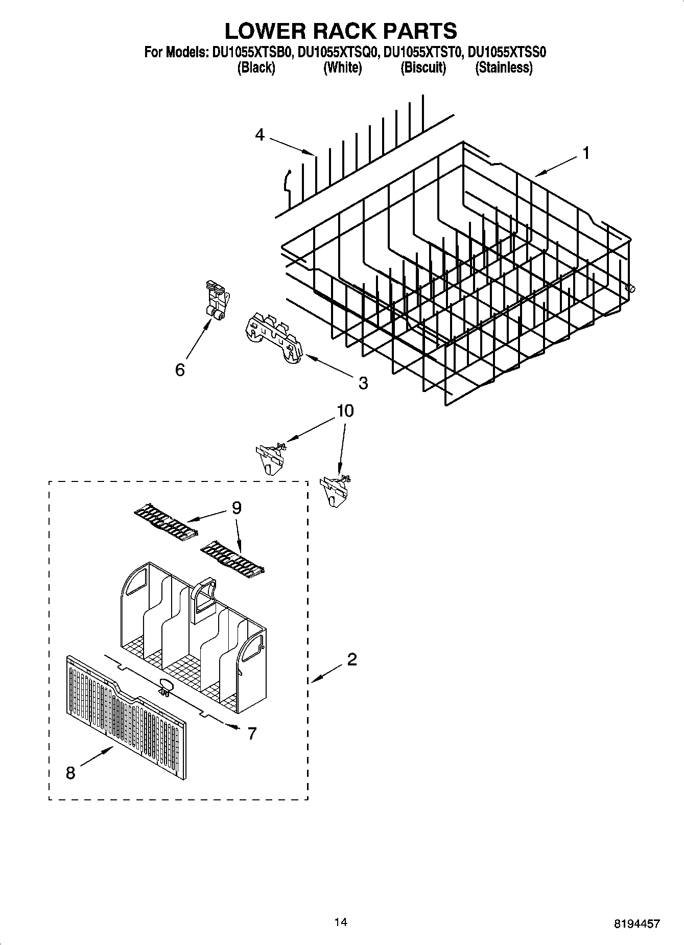 11 - LOWER RACK PARTS, OPTIONAL PARTS (NOT INCLUDED)