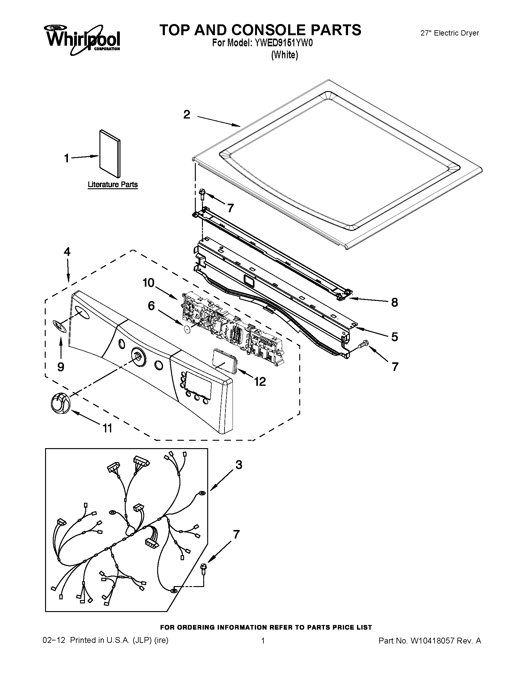 01 - TOP AND CONSOLE PARTS