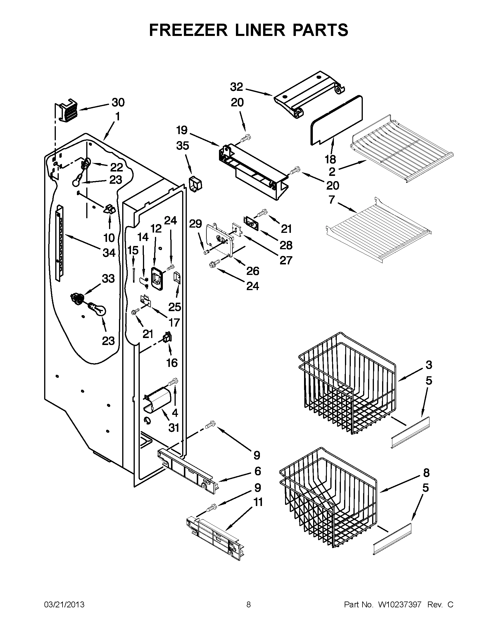 04 - FREEZER LINER PARTS