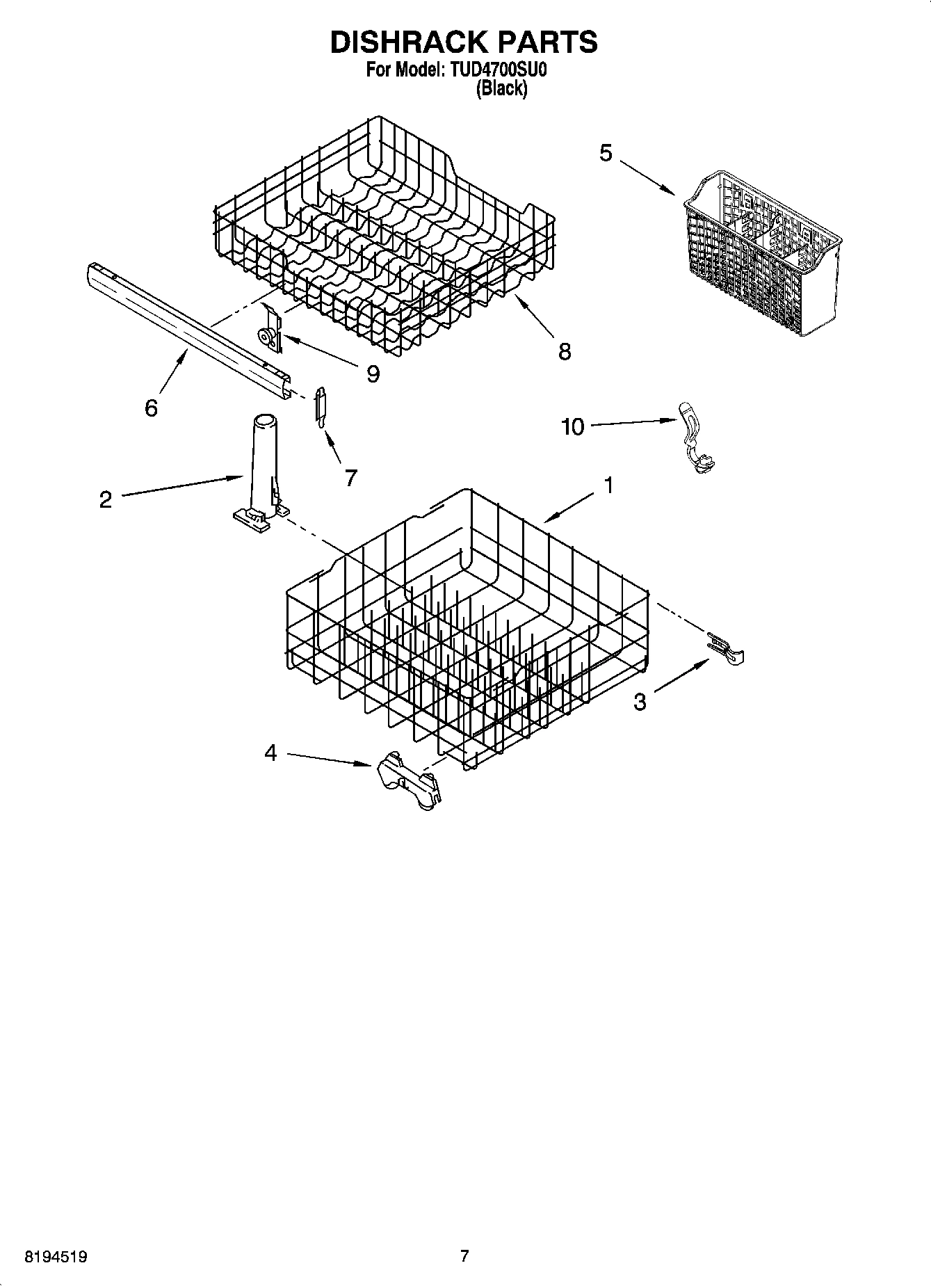 06 - DISHRACK PARTS, OPTIONAL PARTS (NOT INCLUDED)