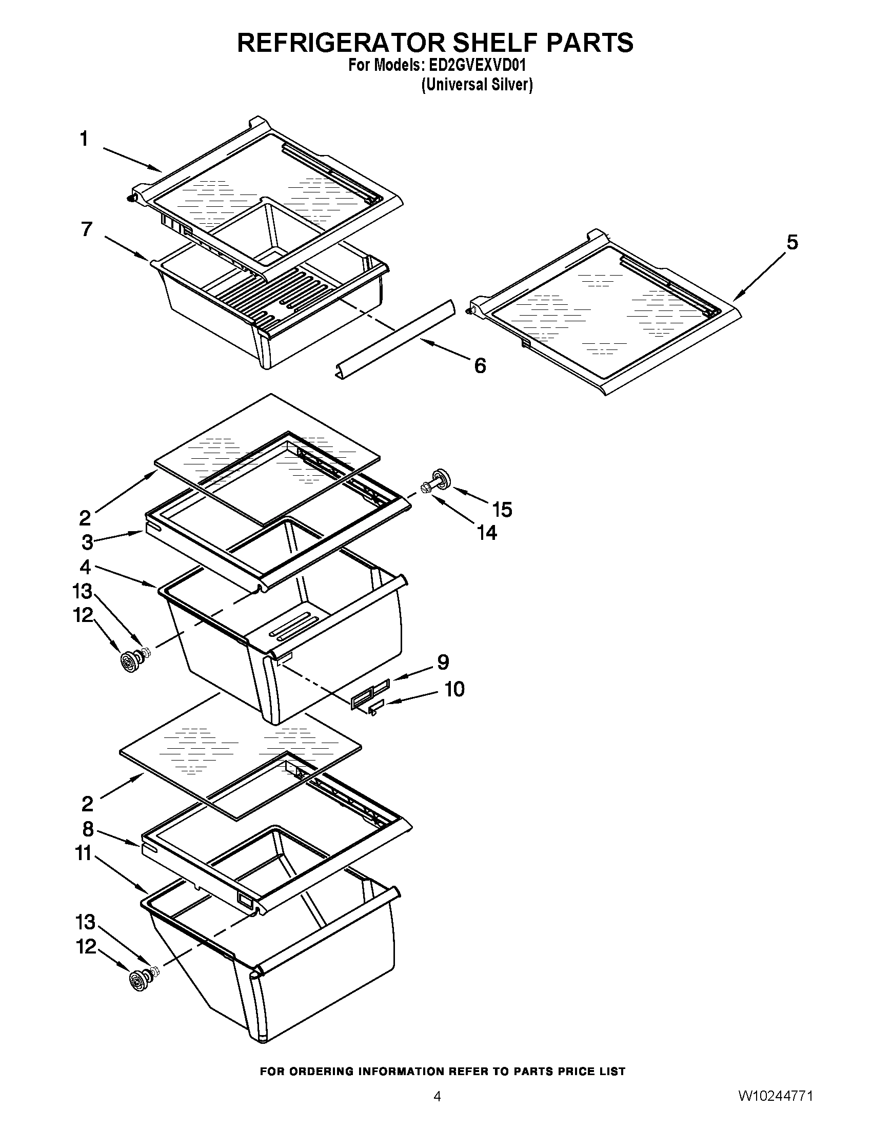 03 - REFRIGERATOR SHELF PARTS