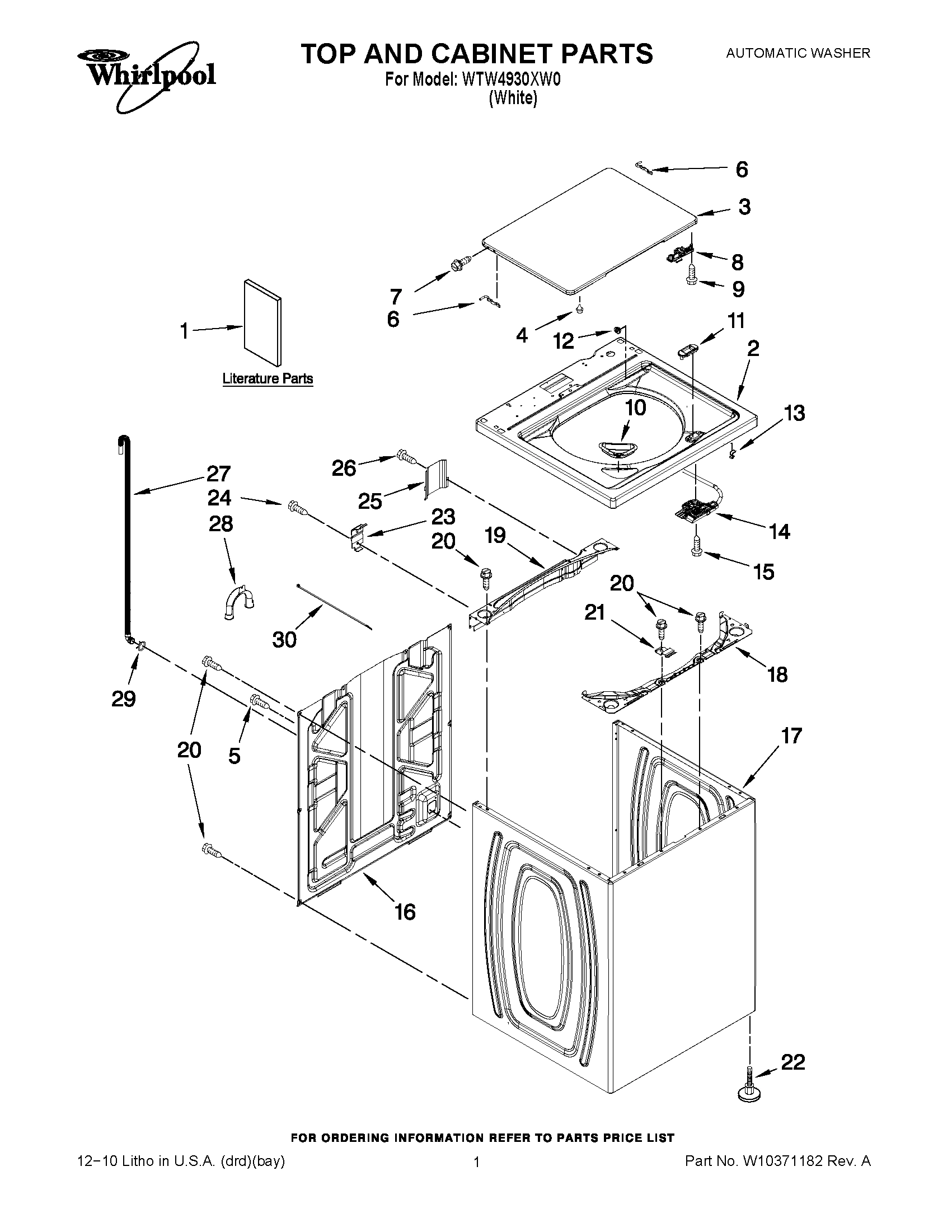 01 - TOP AND CABINET PARTS