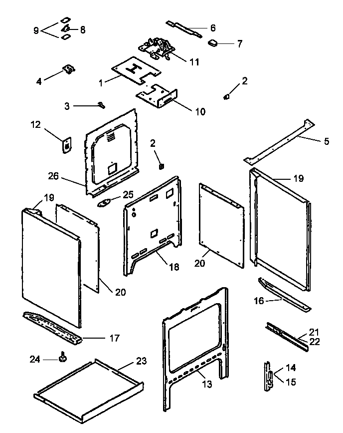 04 - MAIN TOP AND OVEN ASSY