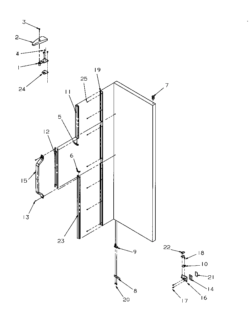 12 - REF DOOR HINGE AND TRIM PARTS