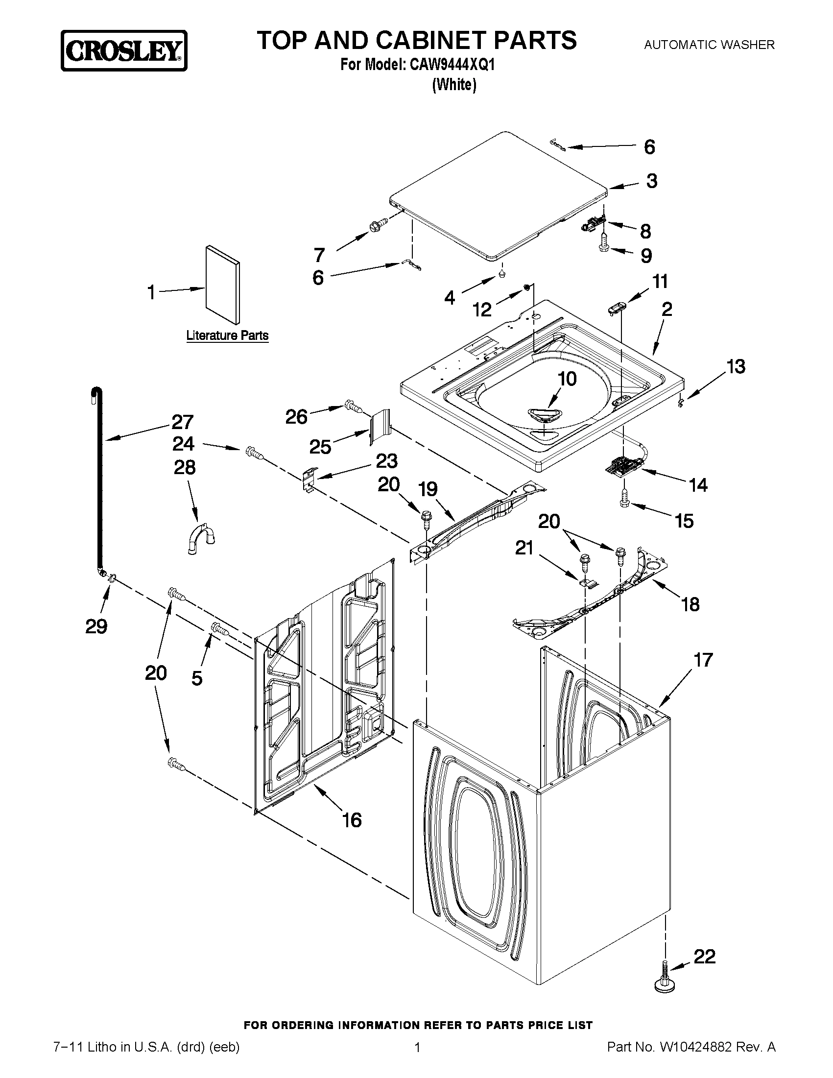 01 - TOP AND CABINET PARTS