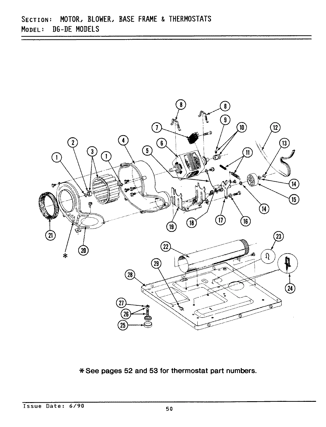 08 - MOTOR, BLOWER, BASE FRAME & THERMOSTATS