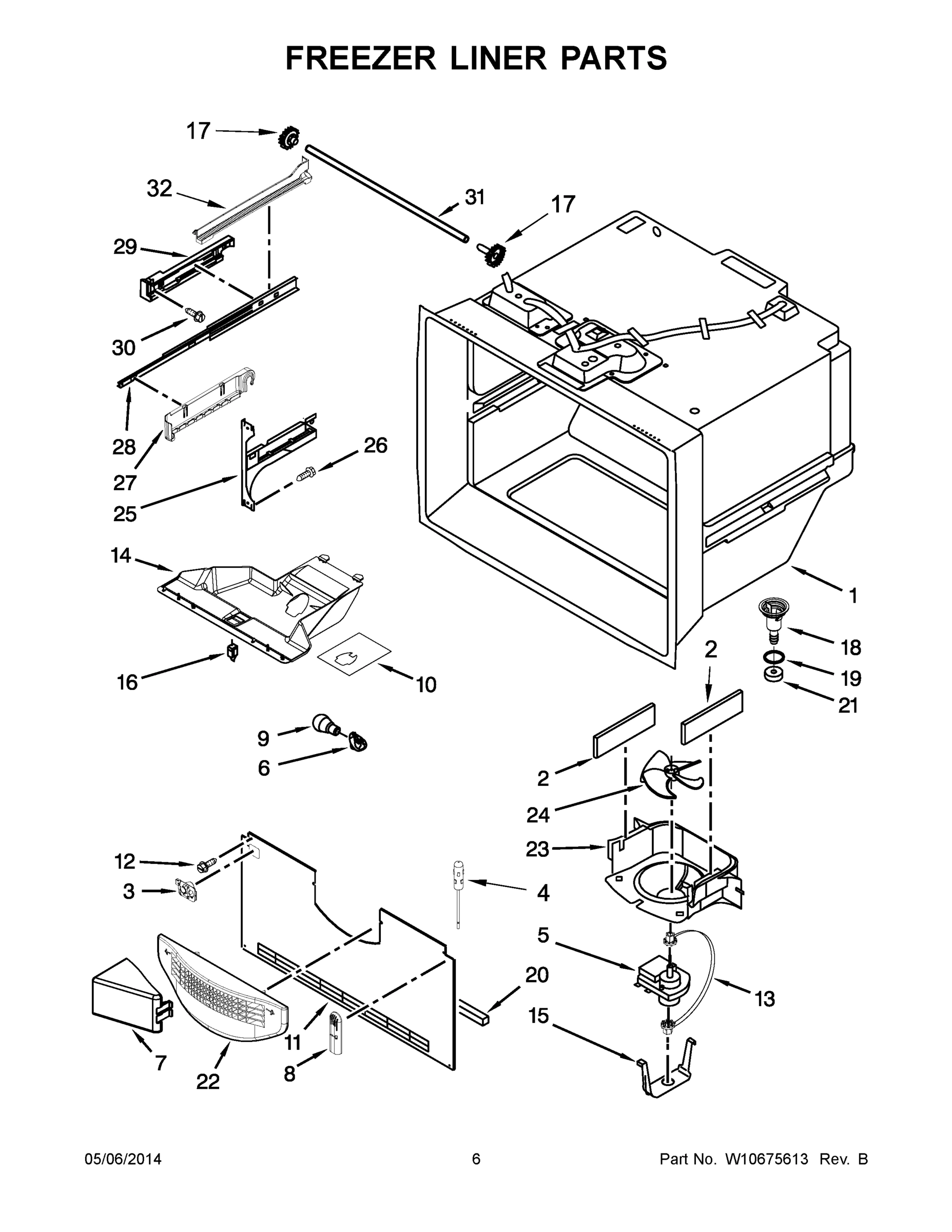 04 - FREEZER LINER PARTS
