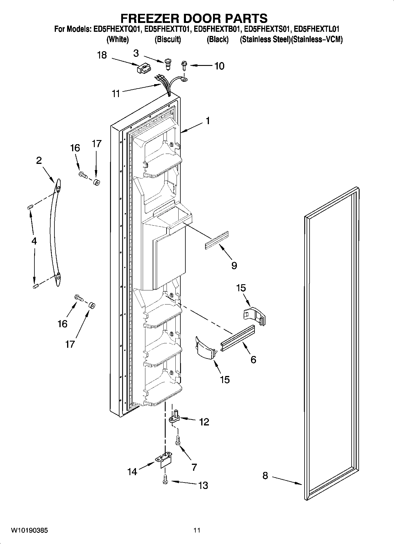 07 - FREEZER DOOR PARTS