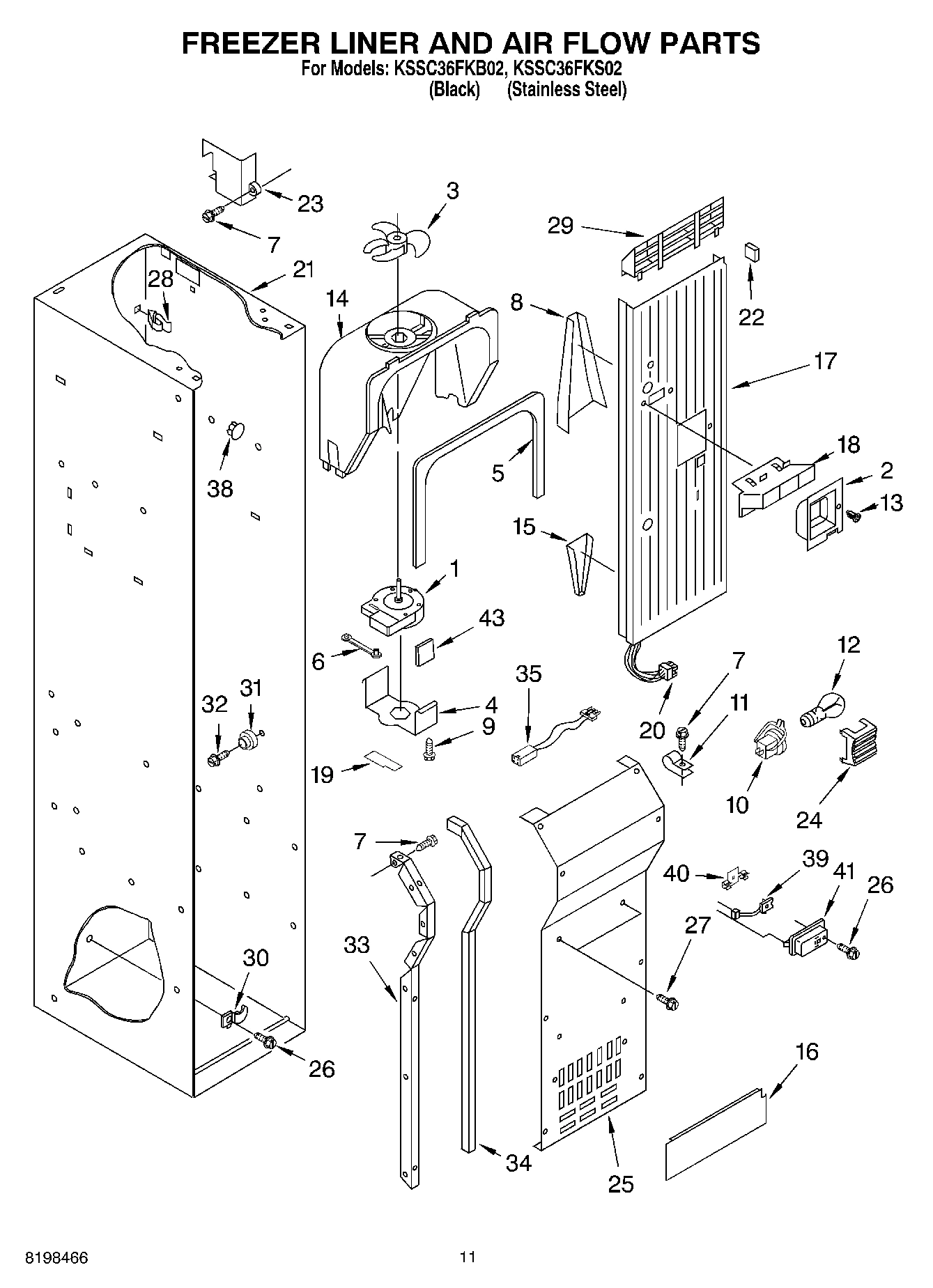 08 - FREEZER LINER AND AIR FLOW PARTS