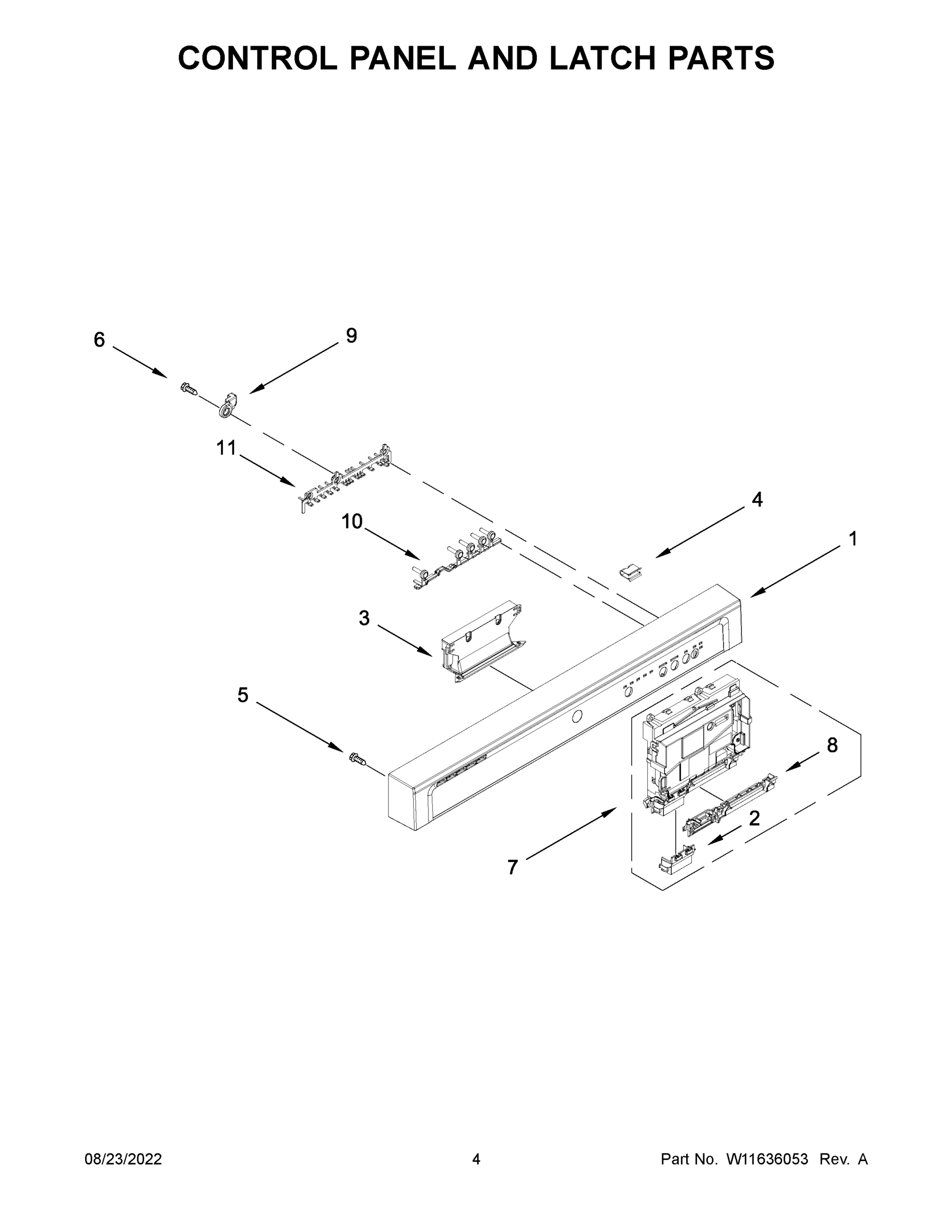 03 - CONTROL PANEL AND LATCH PARTS
