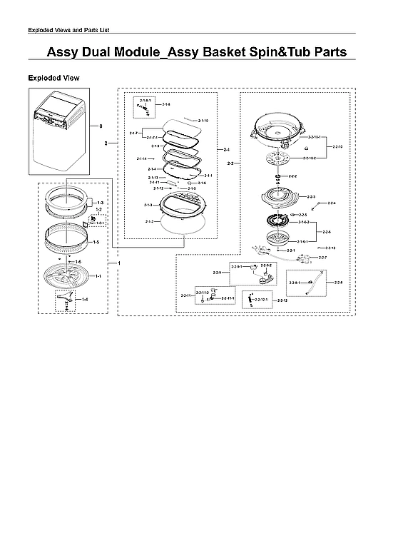 BASKET SPIN & TUB ASSY