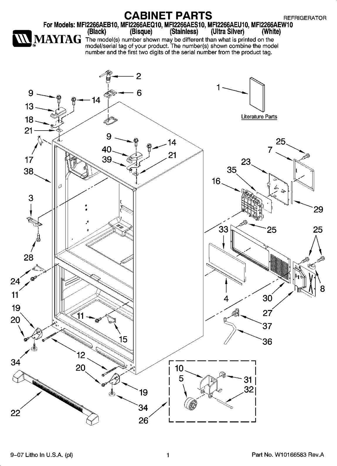 01 - CABINET PARTS