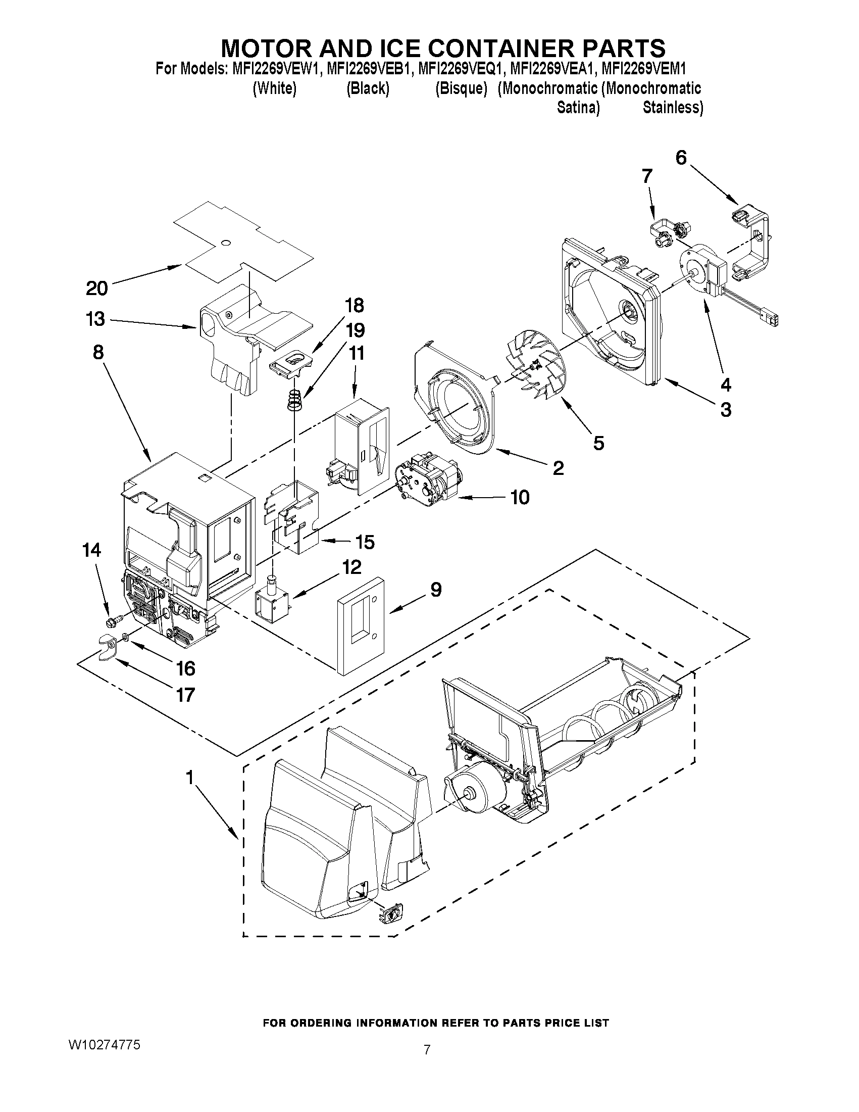 04 - MOTOR AND ICE CONTAINER PARTS