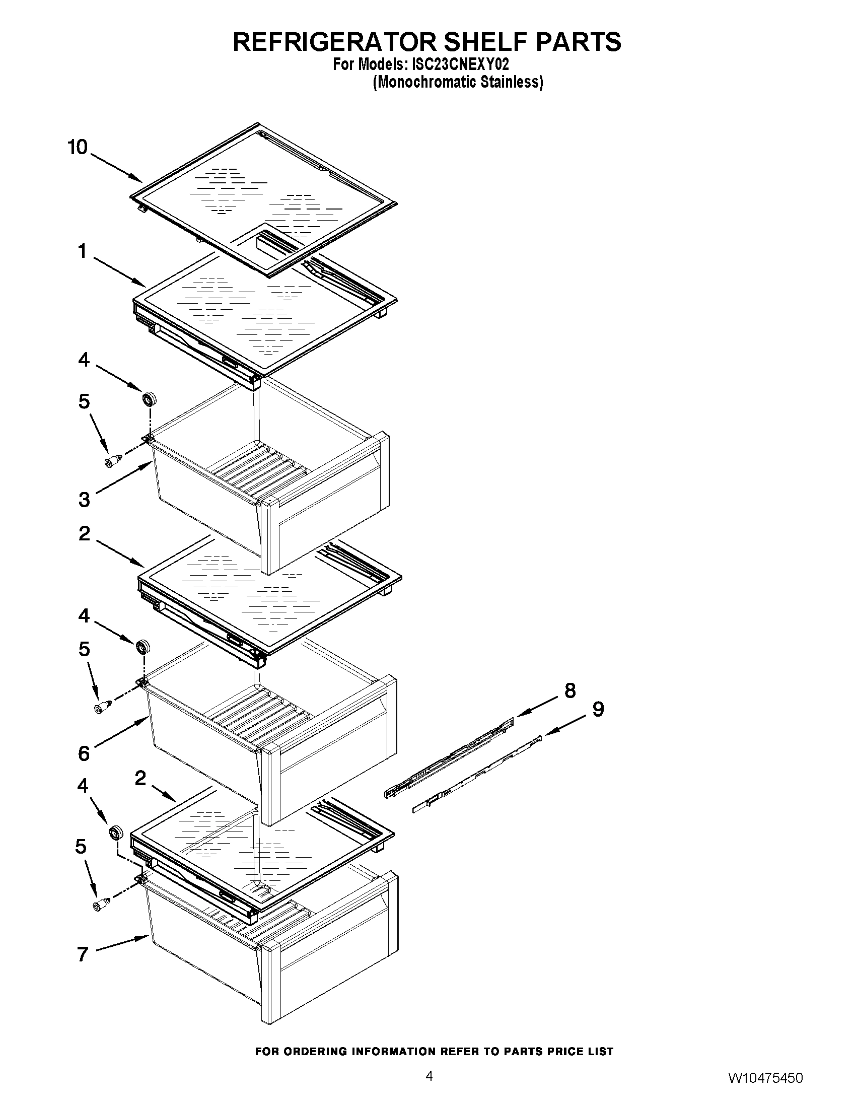 03 - REFRIGERATOR SHELF PARTS