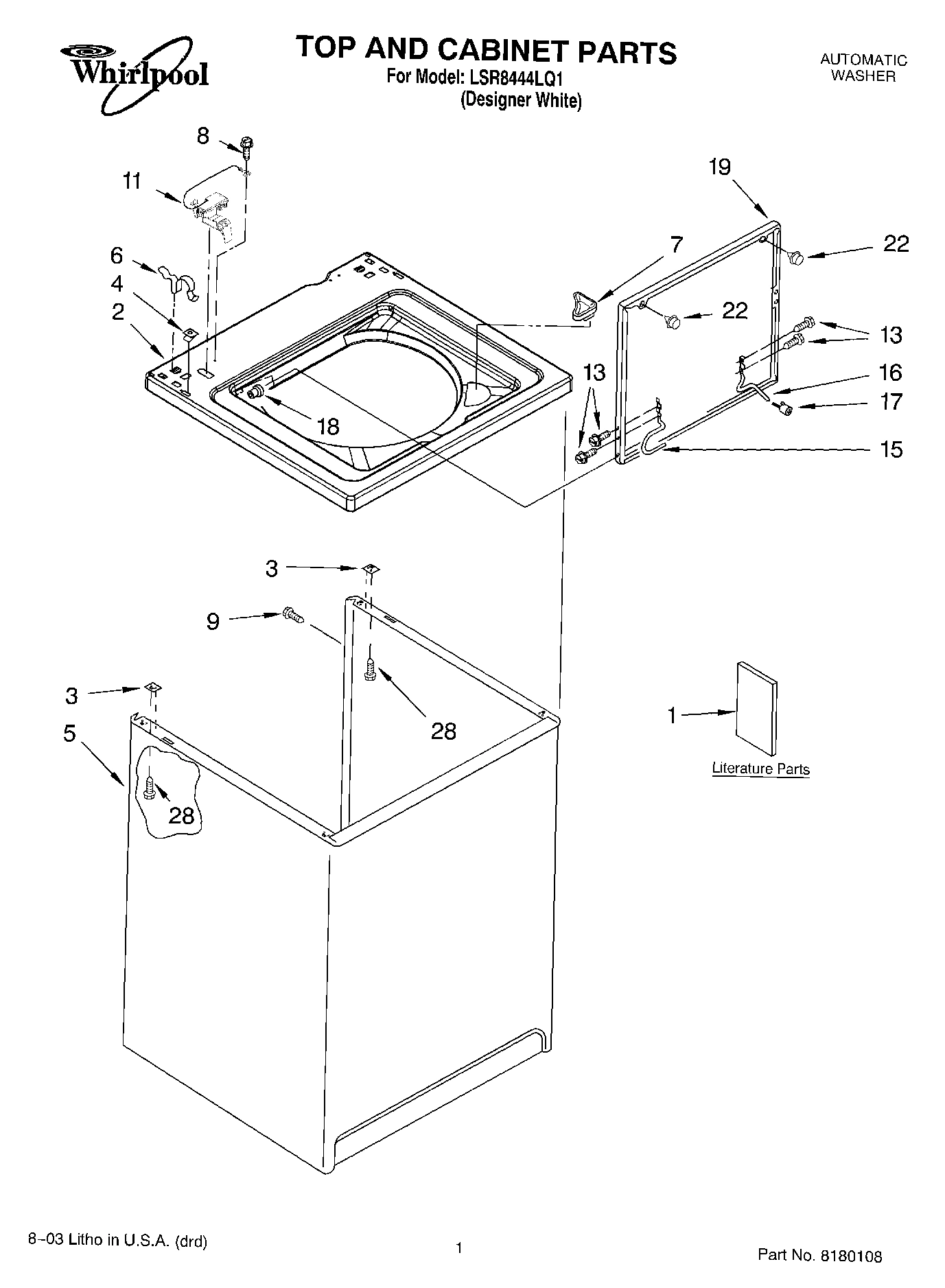 01 - TOP AND CABINET PARTS