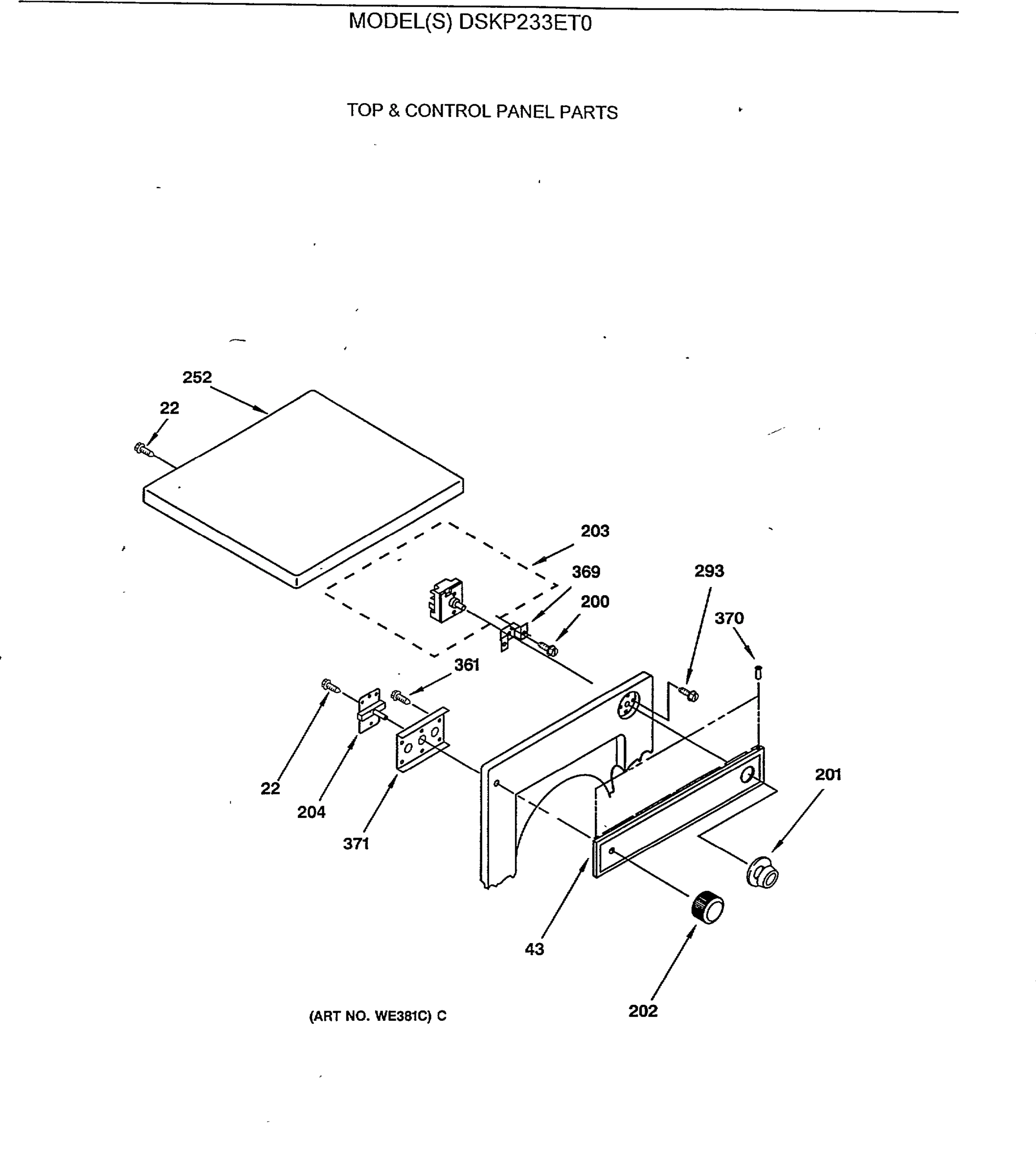 TOP & CONTROL PANEL PARTS
