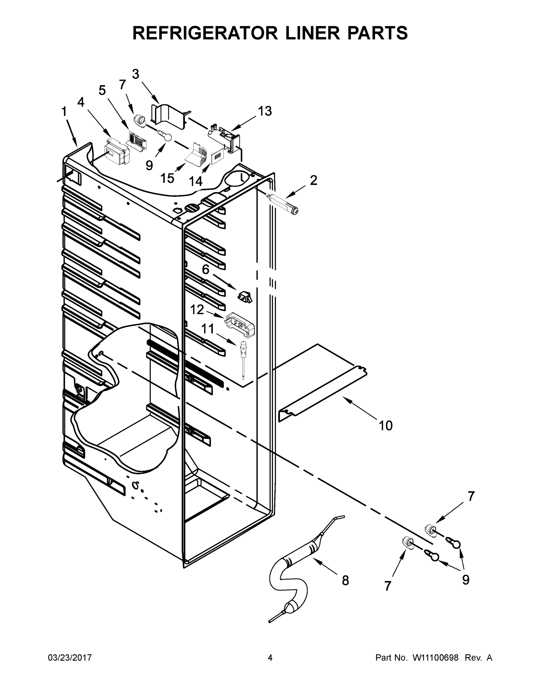 03 - REFRIGERATOR LINER PARTS