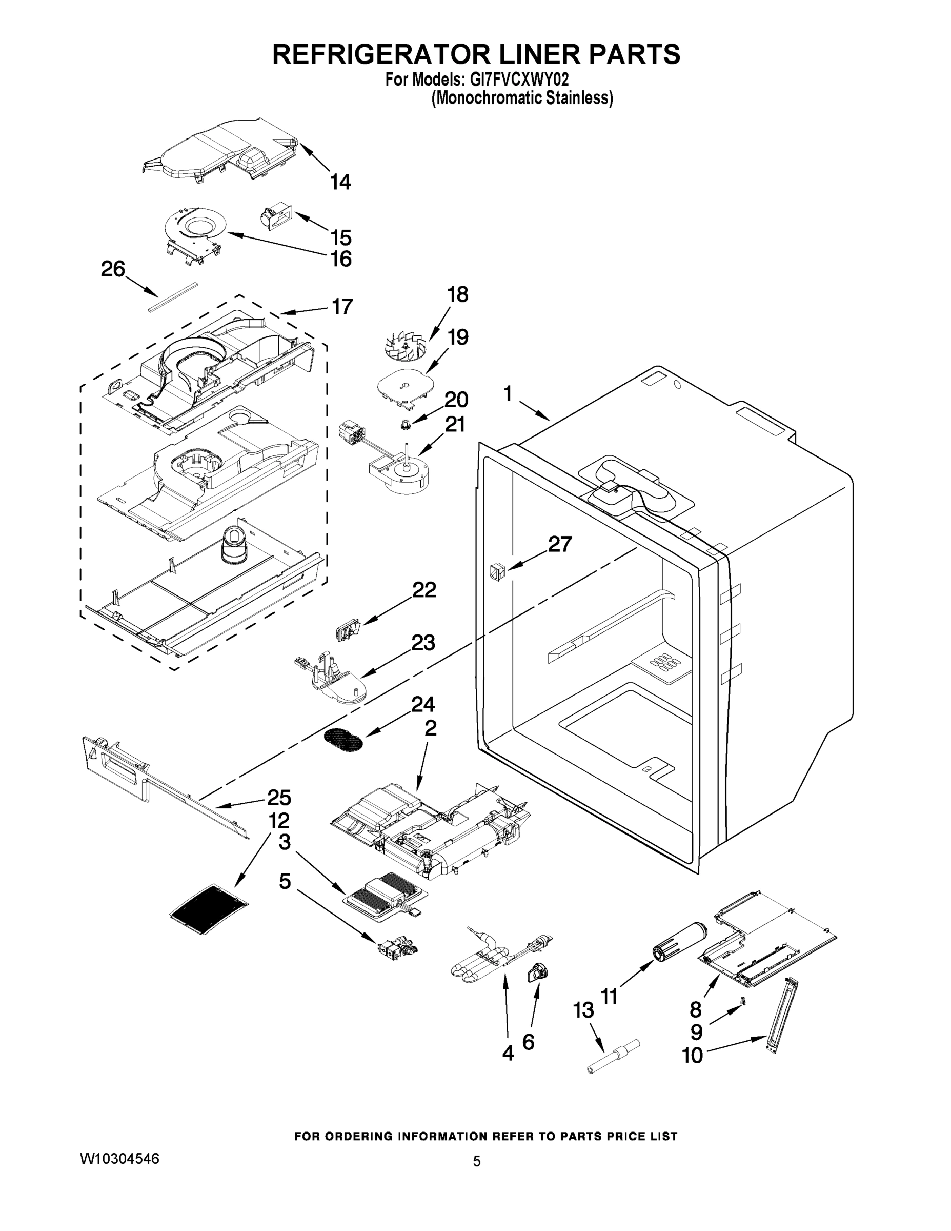 03 - REFRIGERATOR LINER PARTS