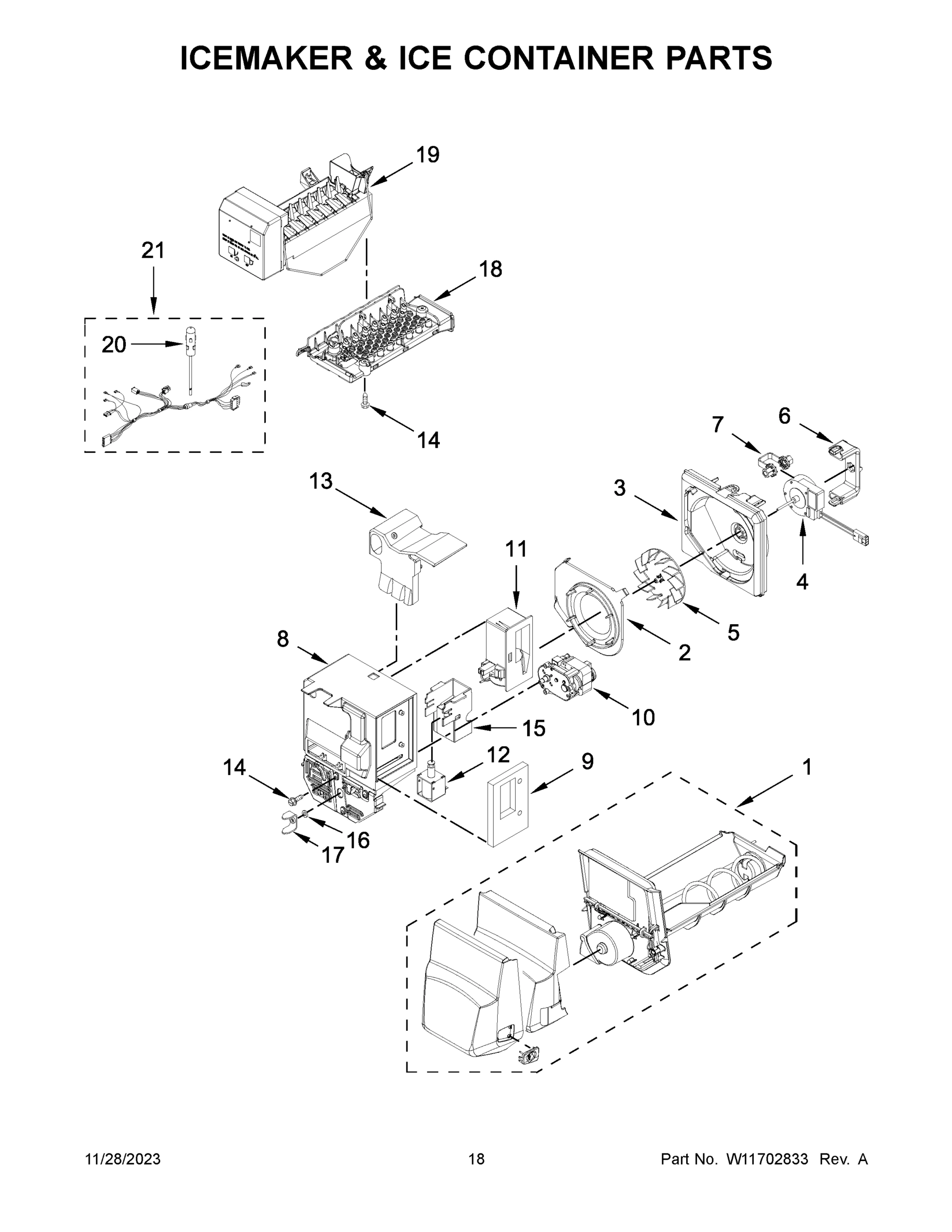 10 - ICEMAKER & ICE CONTAINER PARTS