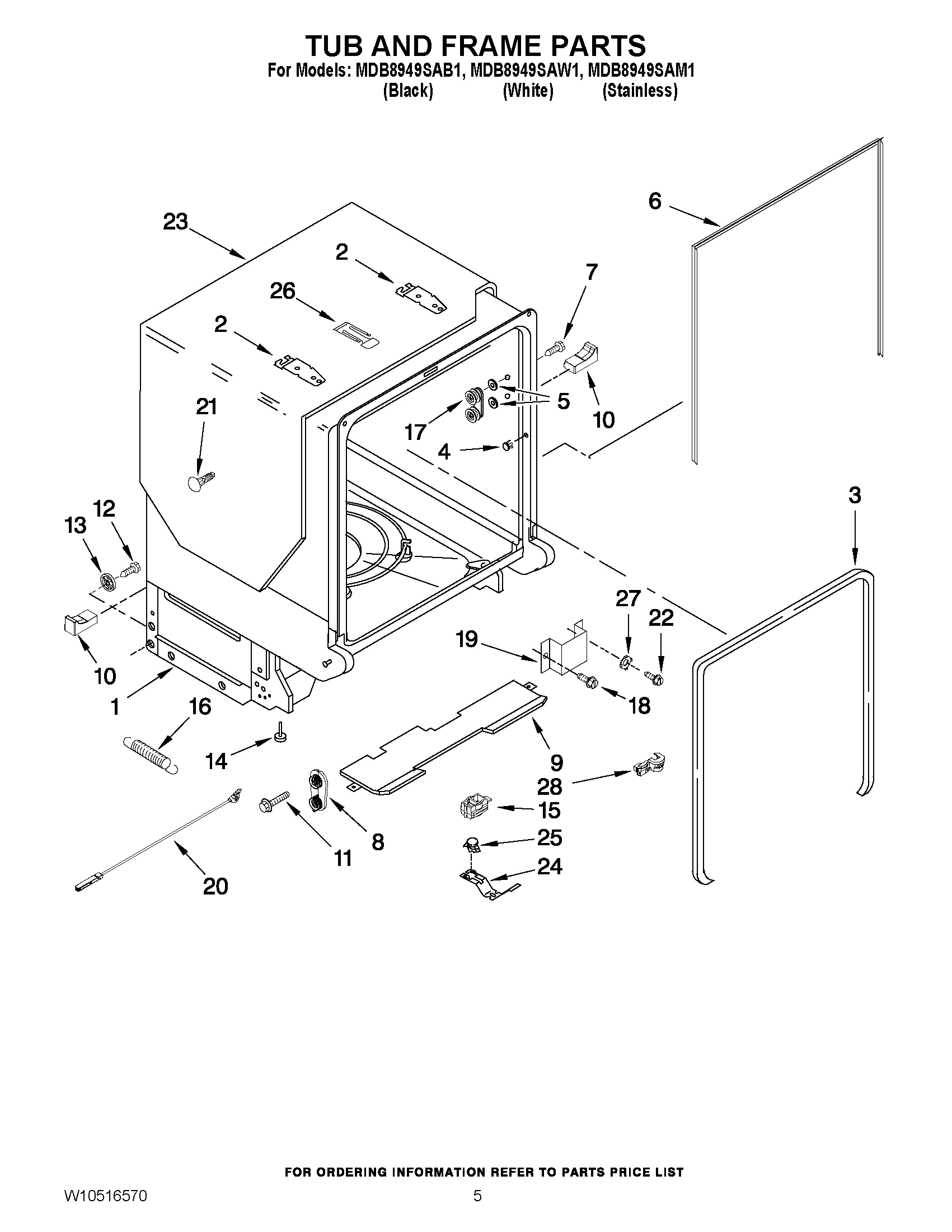 05 - TUB AND FRAME PARTS