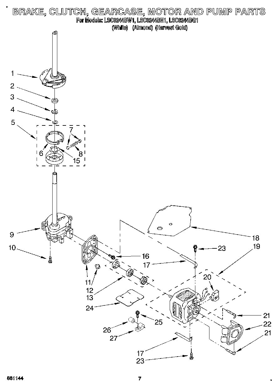 05 - BRAKE, CLUTCH, GEARCASE, MOTOR & PUMP