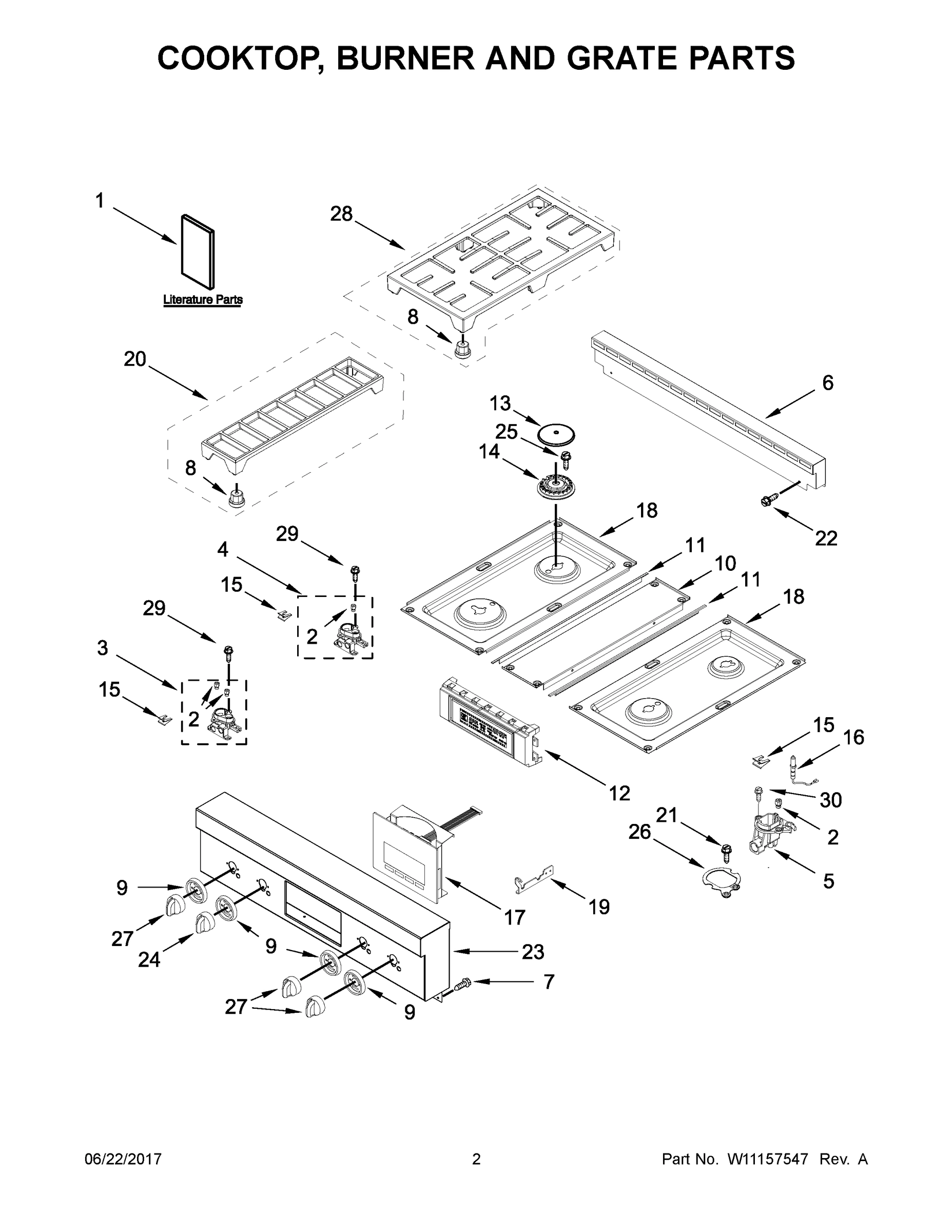 02 - COOKTOP, BURNER AND GRATE PARTS